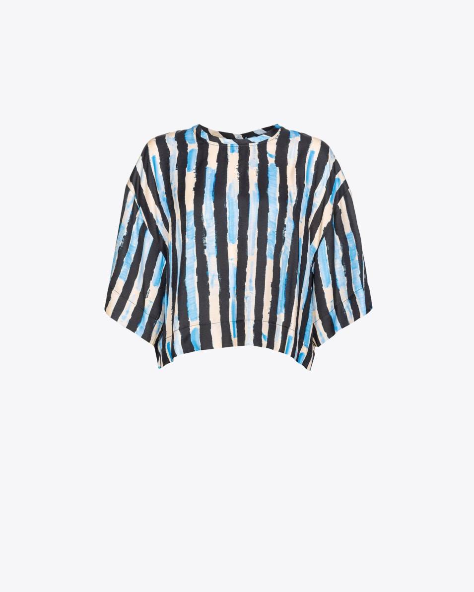 Pinko Kurze Bluse mit Pinselstrich-Print