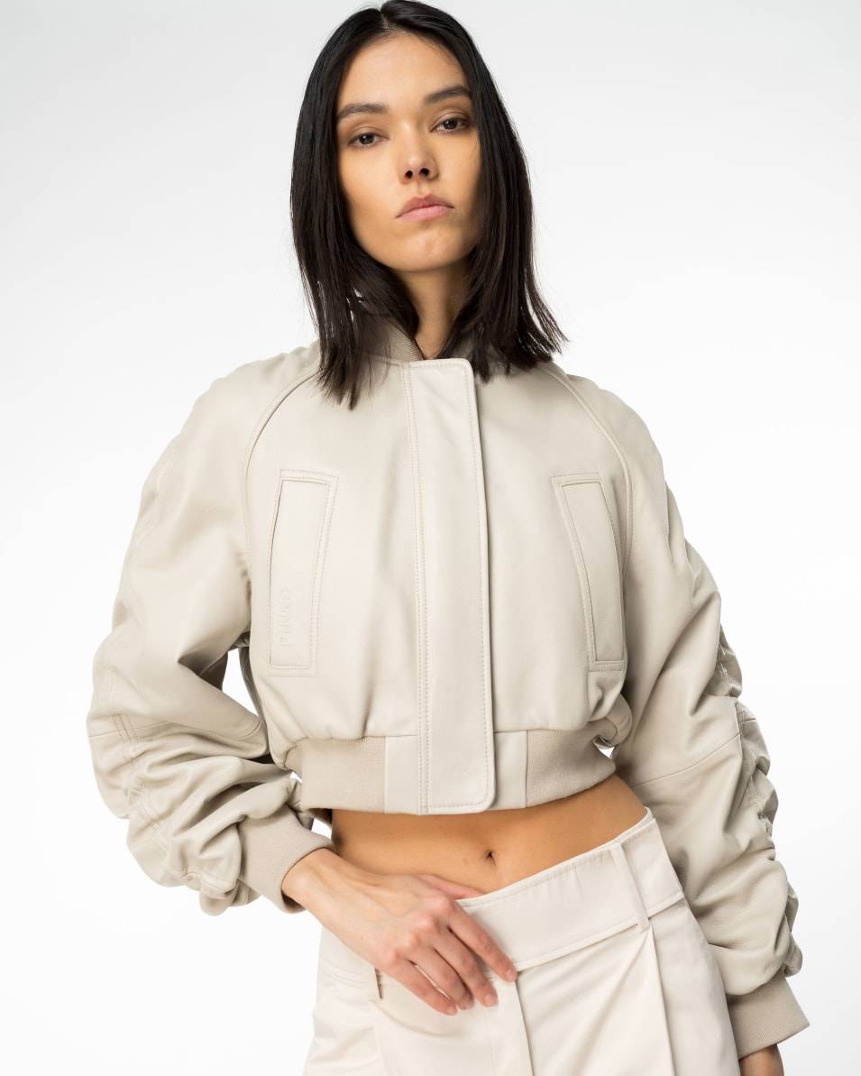 Pinko Kurze Bomberjacke Aus Nappaleder