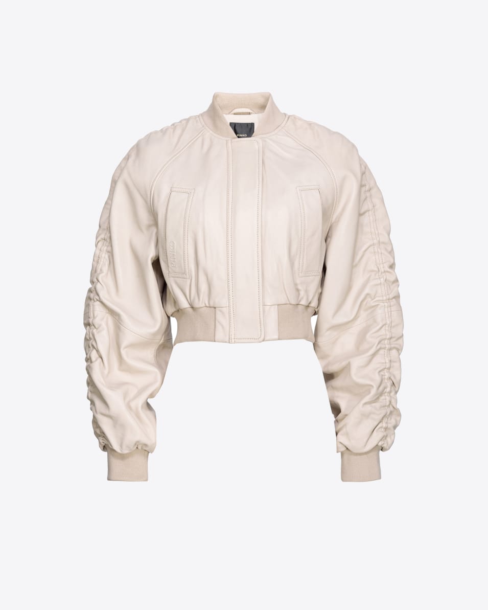 Pinko Kurze Bomberjacke Aus Nappaleder