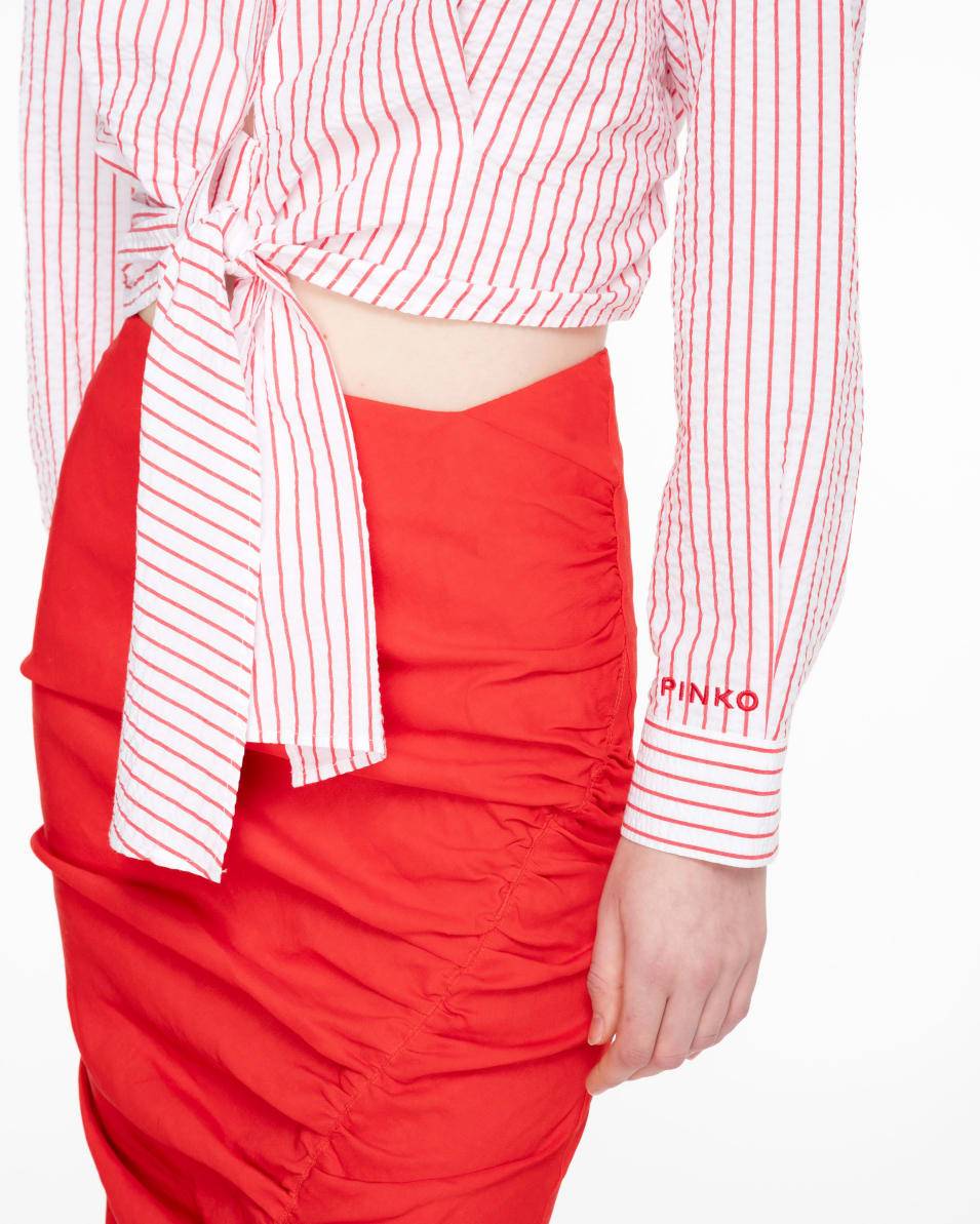 Pinko Kurze Streifenbluse Seersucker