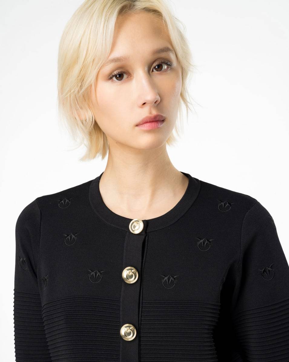 Pinko Kurzer Cardigan Jacquard Love Birds