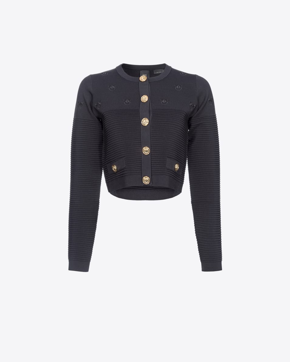 Pinko Kurzer Cardigan Jacquard Love Birds