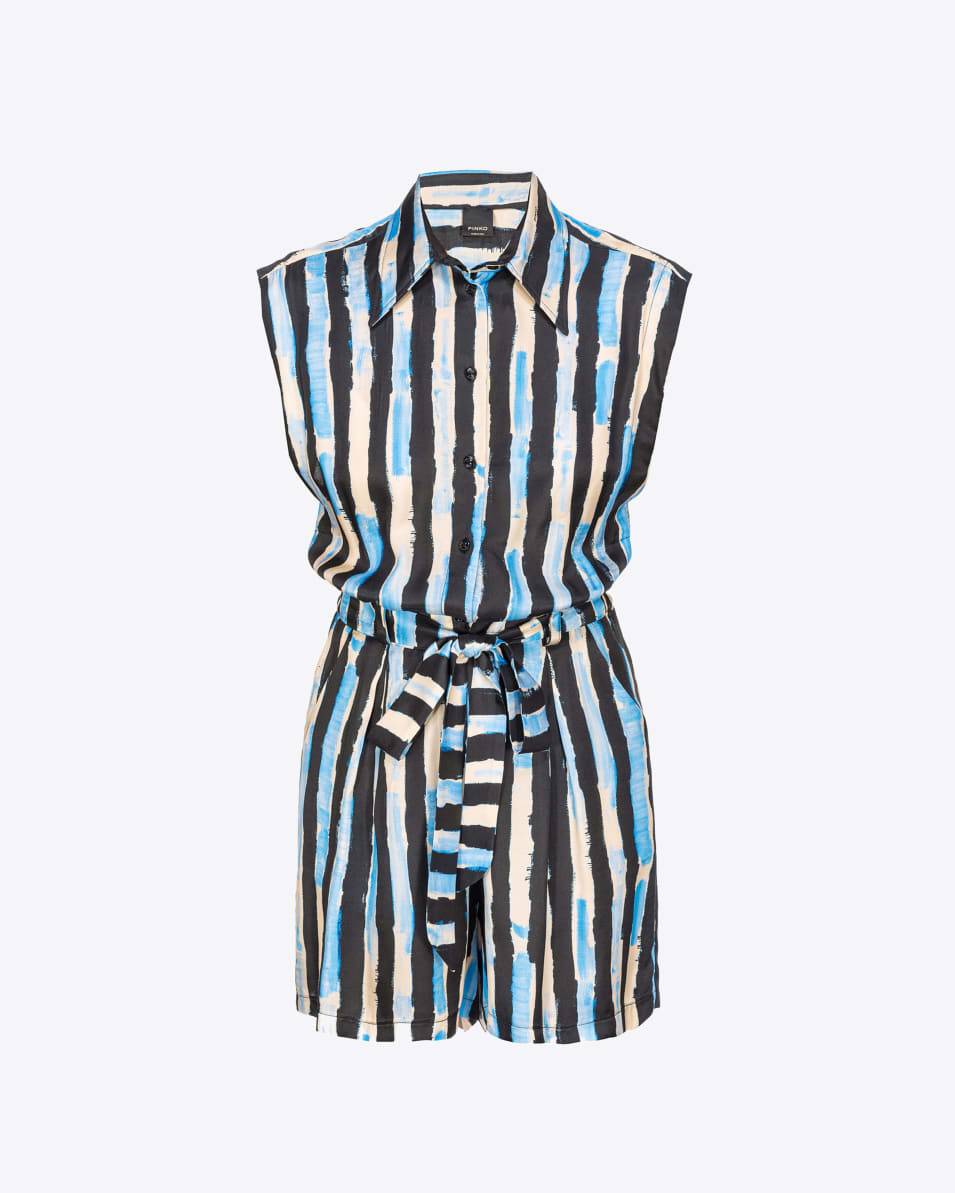 Pinko Kurzer Jumpsuit mit Pinselstrich-Print