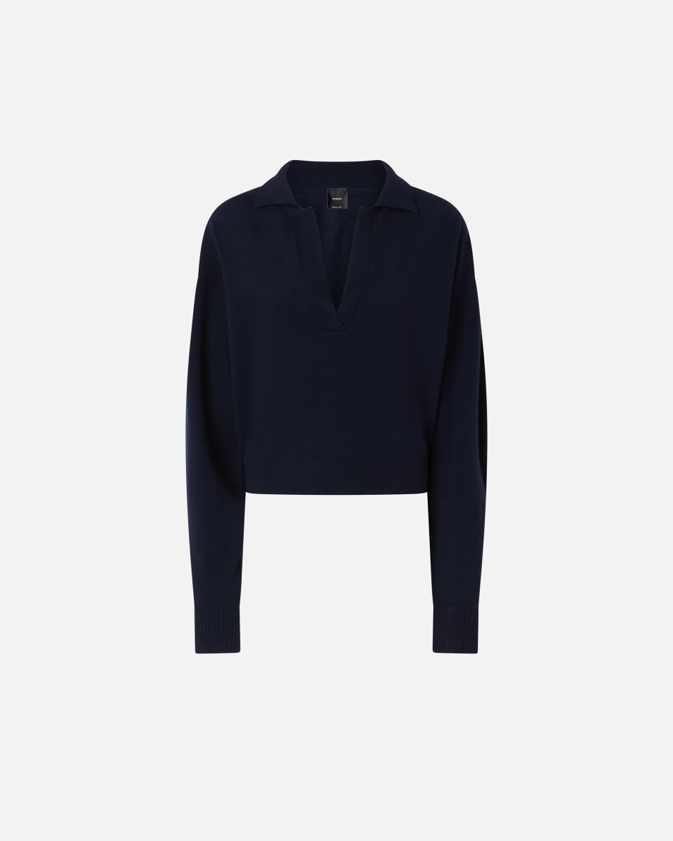Pinko Kurzer Pulli Aus Kaschmirmix Mit Kragen