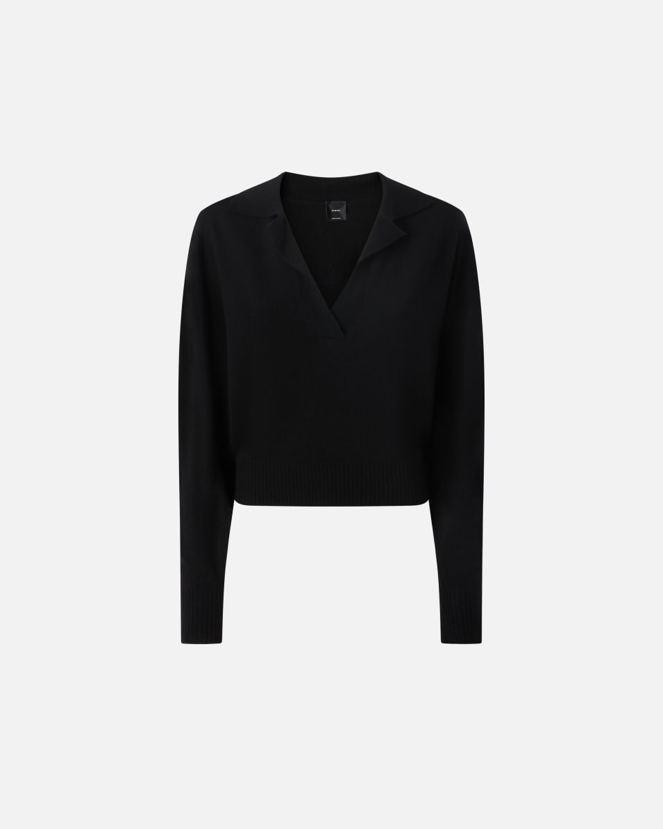 Pinko Kurzer Pulli aus Kaschmirmix mit Kragen