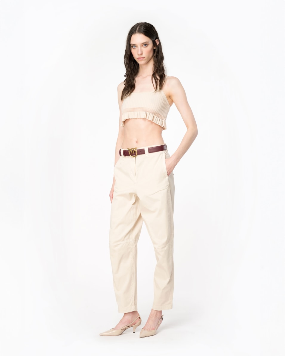 Pinko Kurzes Geripptes Strick-Tanktop