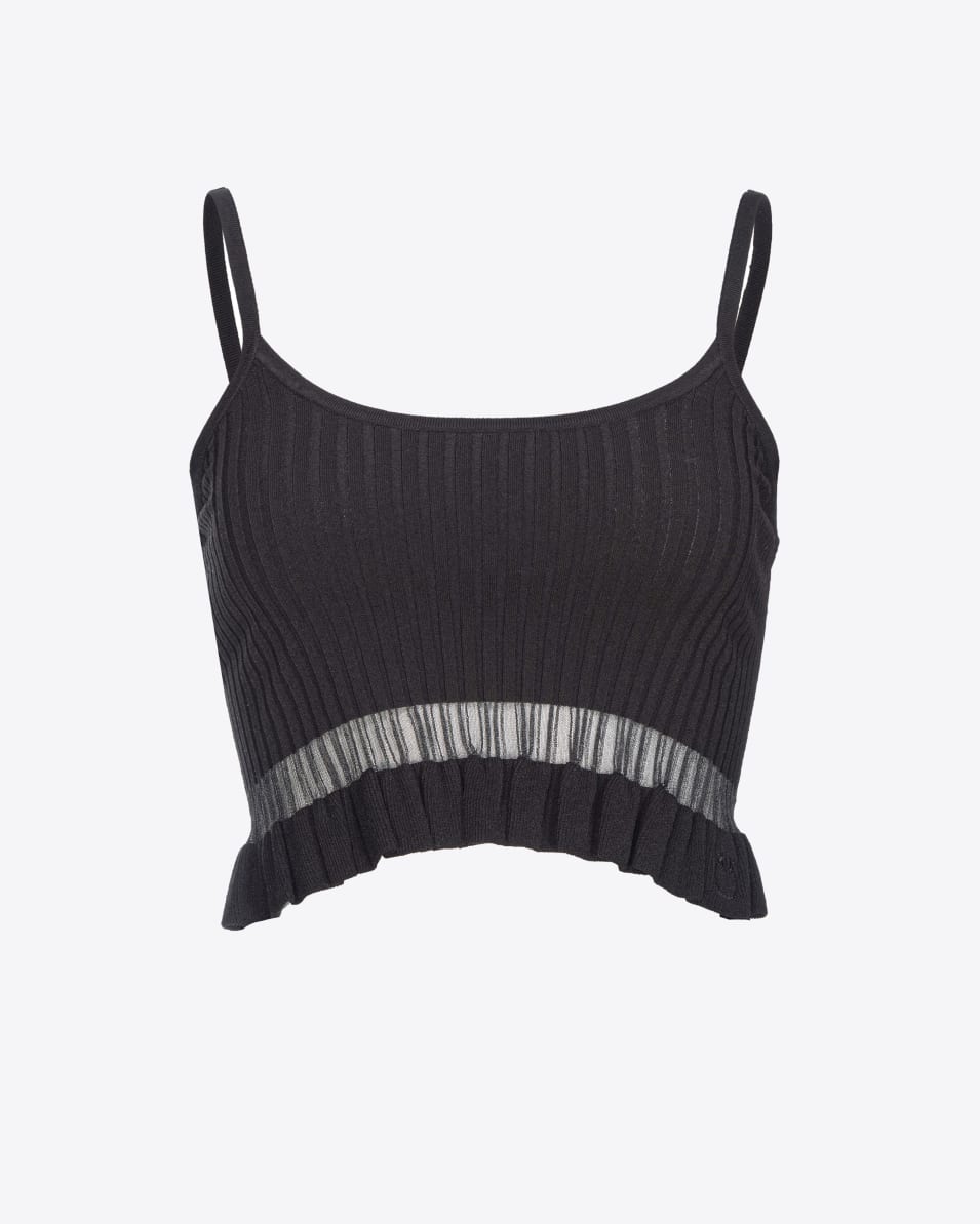 Pinko Kurzes geripptes Strick-Tanktop