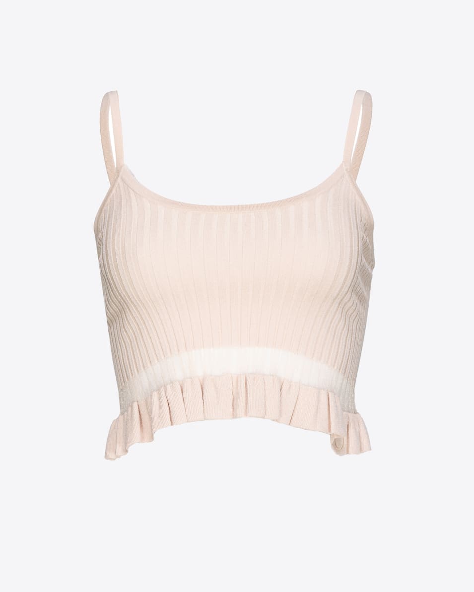 Pinko Kurzes geripptes Strick-Tanktop