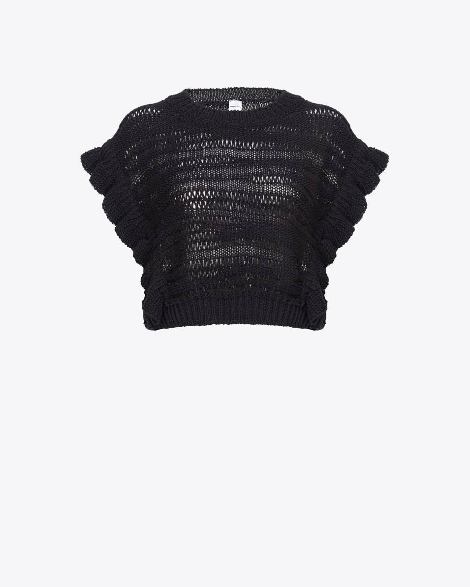 Pinko Kurzes Stricktop mit Wellenstreifen