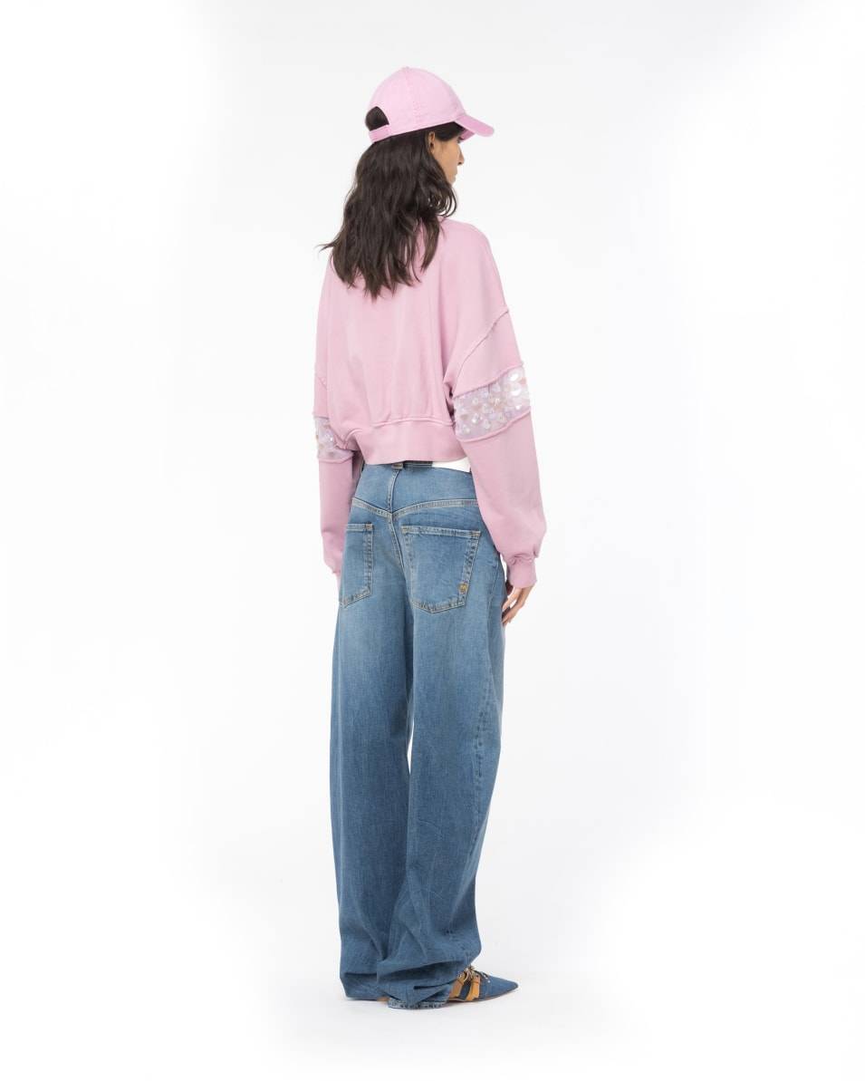 Pinko Kurzes Sweatshirt Mit Handstickerei