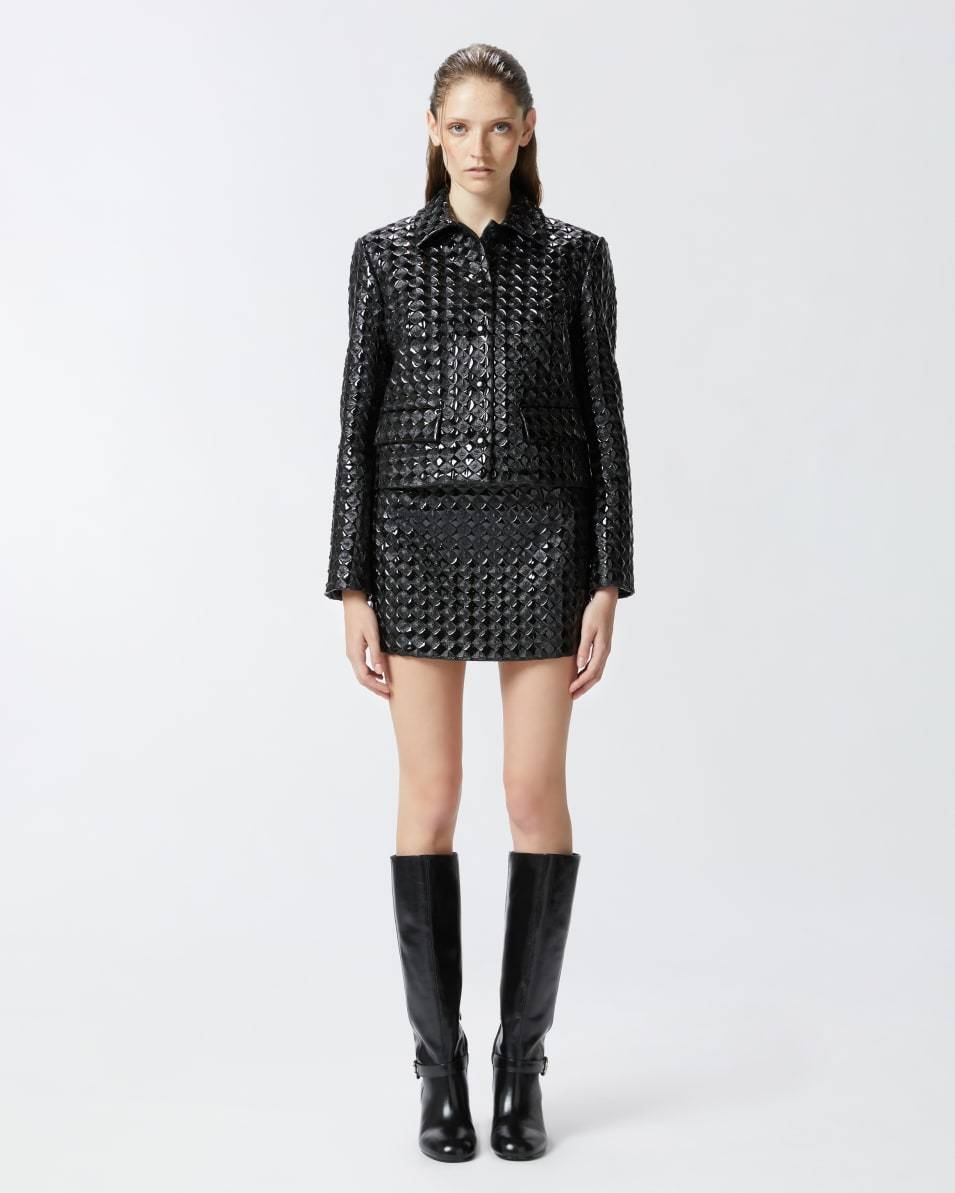 Pinko Lacklederminirock Mit Steppmuster