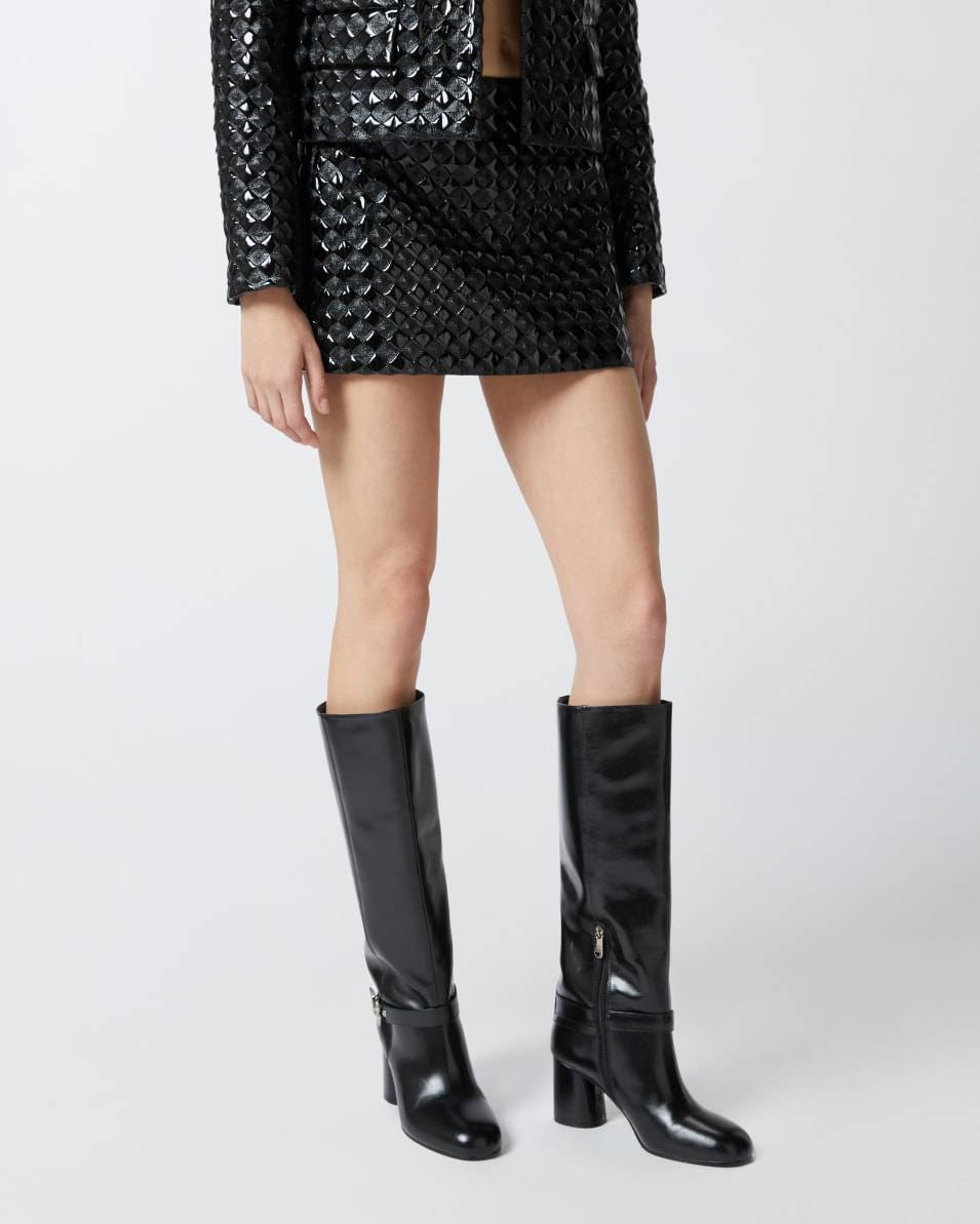 Pinko Lacklederminirock Mit Steppmuster