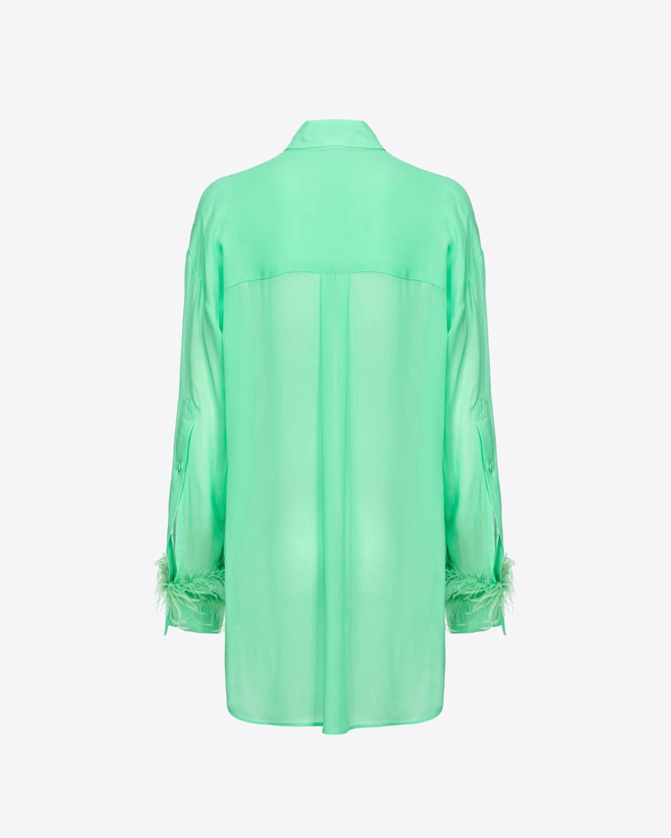 Pinko Lange Hemdbluse Mit Federn