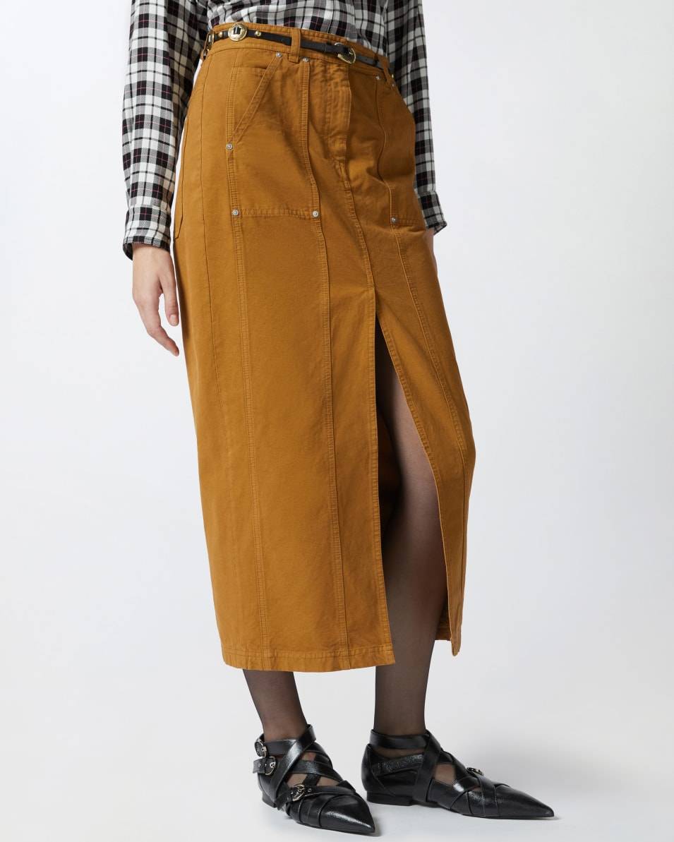 Pinko Langer Rock Aus Baumwolle In Workwear-Optik