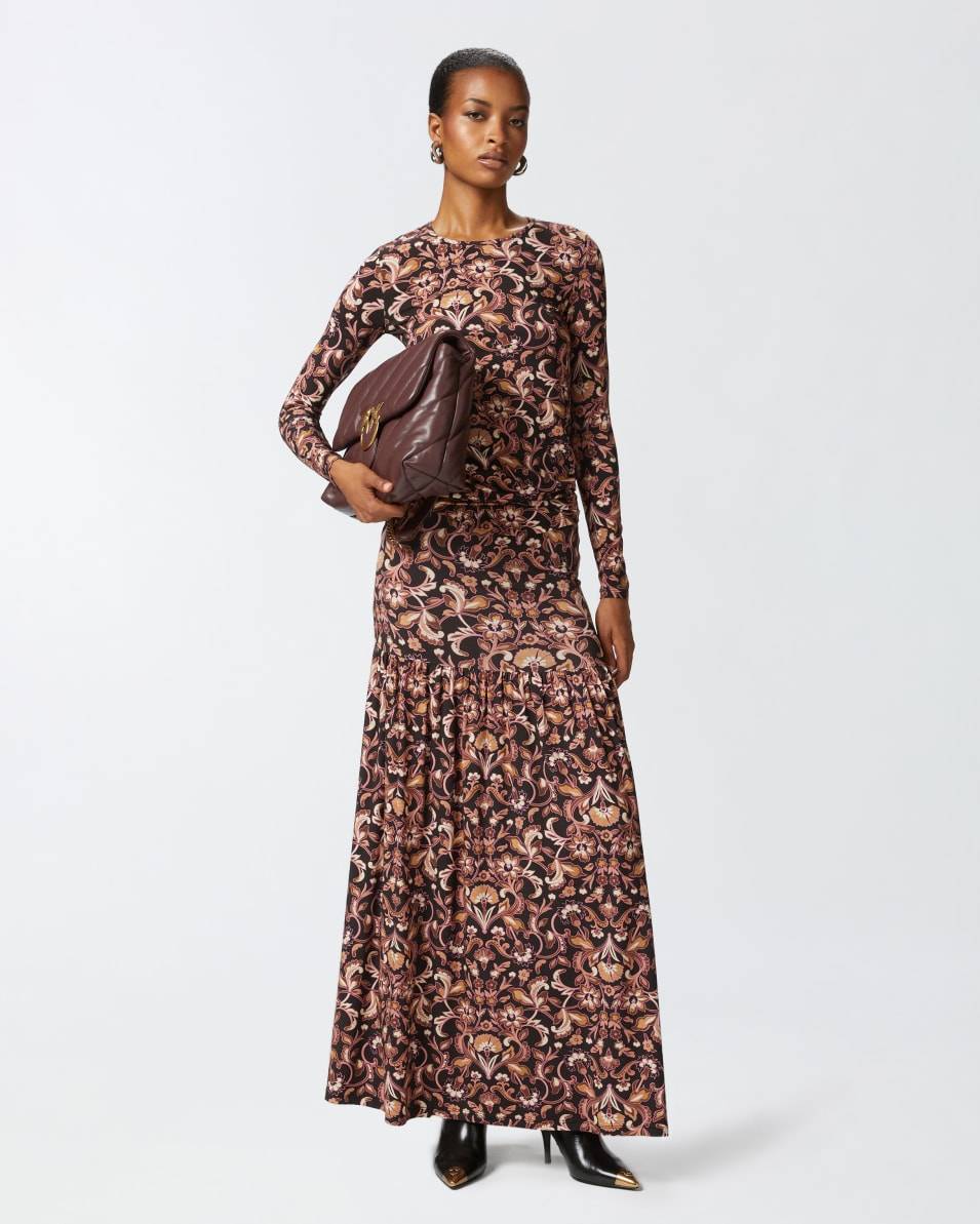 Pinko Langer Rock Aus Geblümtem Jersey