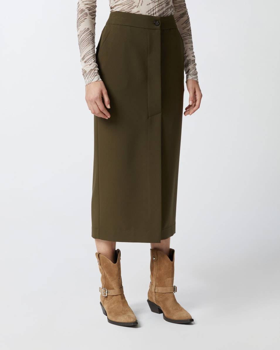 Pinko Langer Utility-Rock Aus Fließendem Stoff