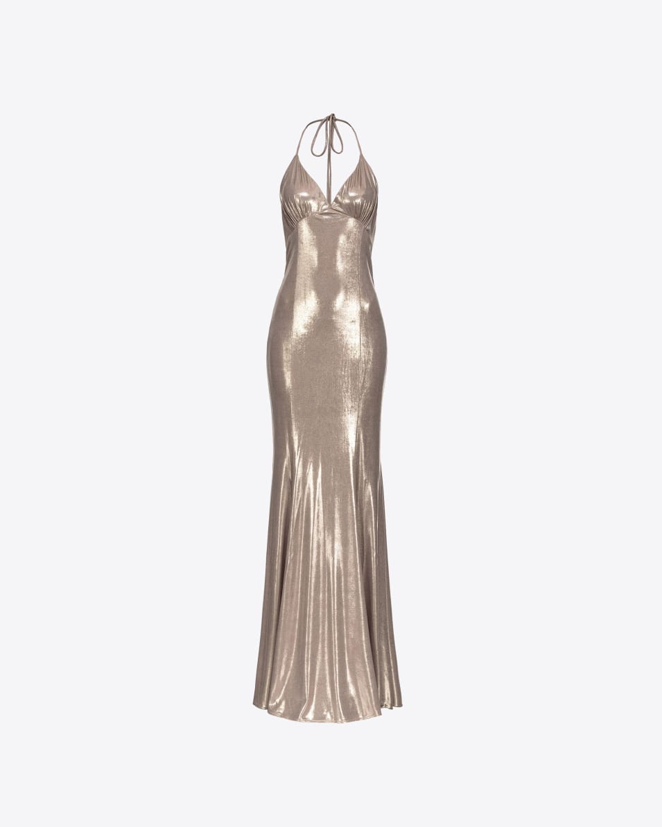 Pinko Langes Jerseykleid Metallic