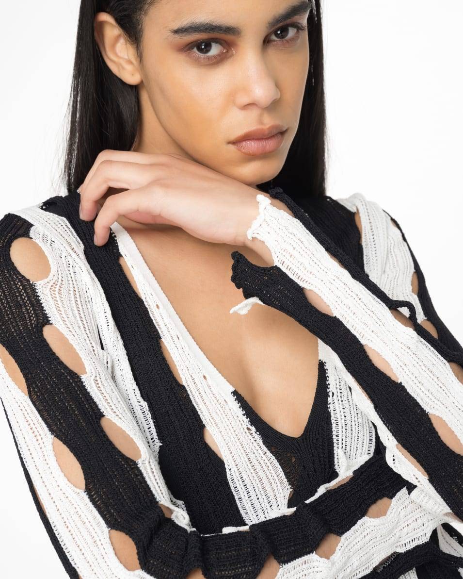 Pinko Langes Kleid Aus Lochstrick