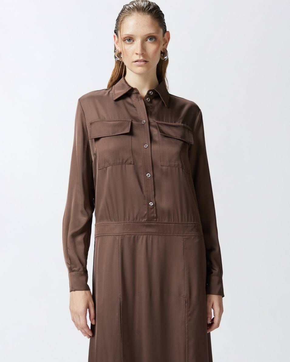 Pinko Langes Kleid Aus Satin