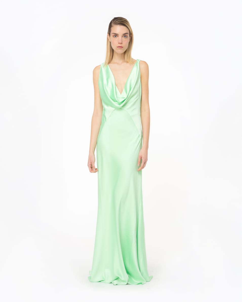 Pinko Langes Kleid Aus Strukturiertem Satin