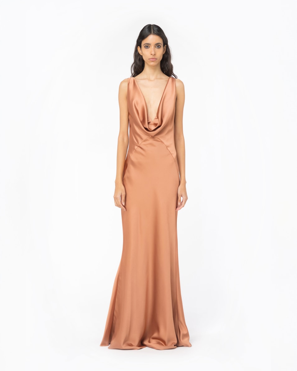 Pinko Langes Kleid Aus Strukturiertem Satin