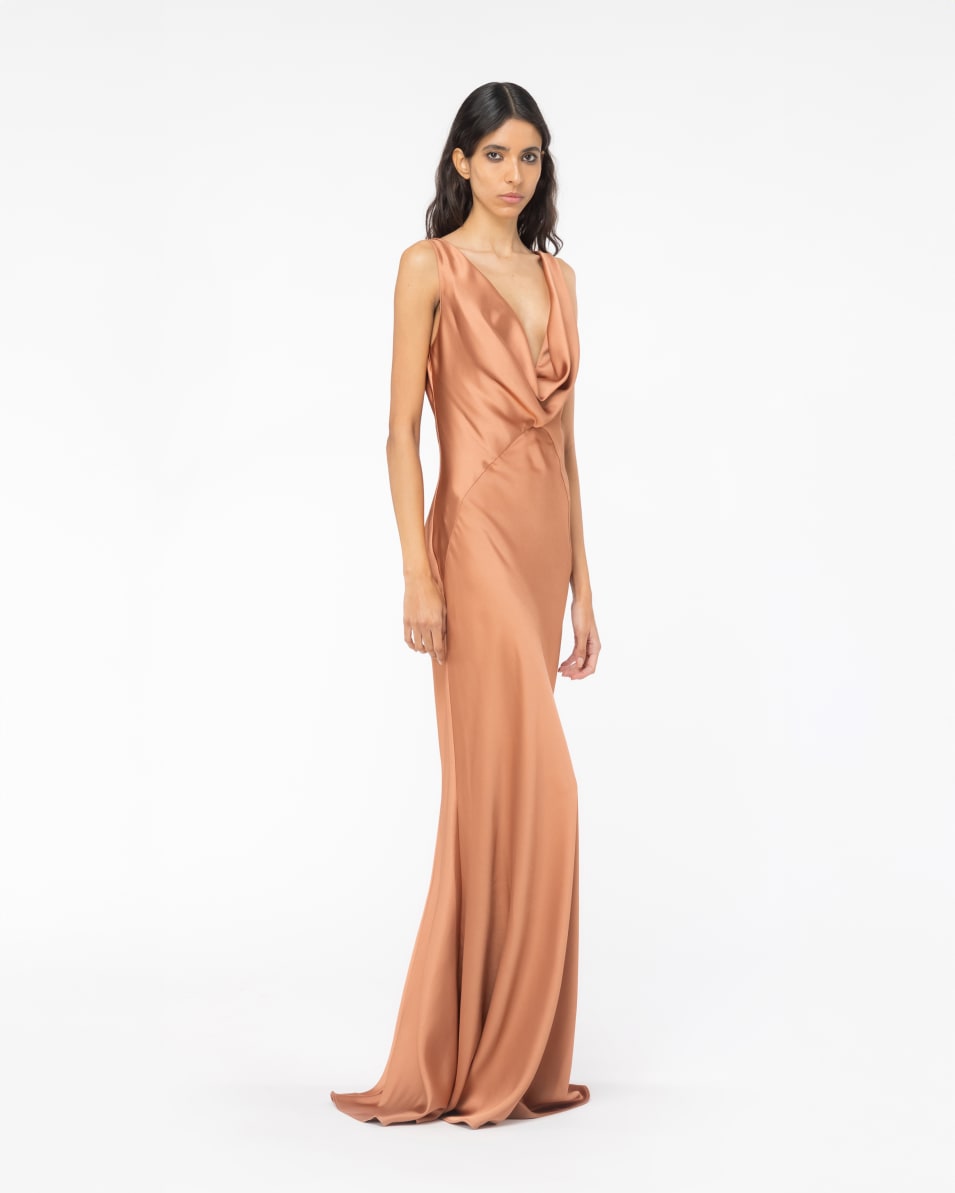 Pinko Langes Kleid Aus Strukturiertem Satin