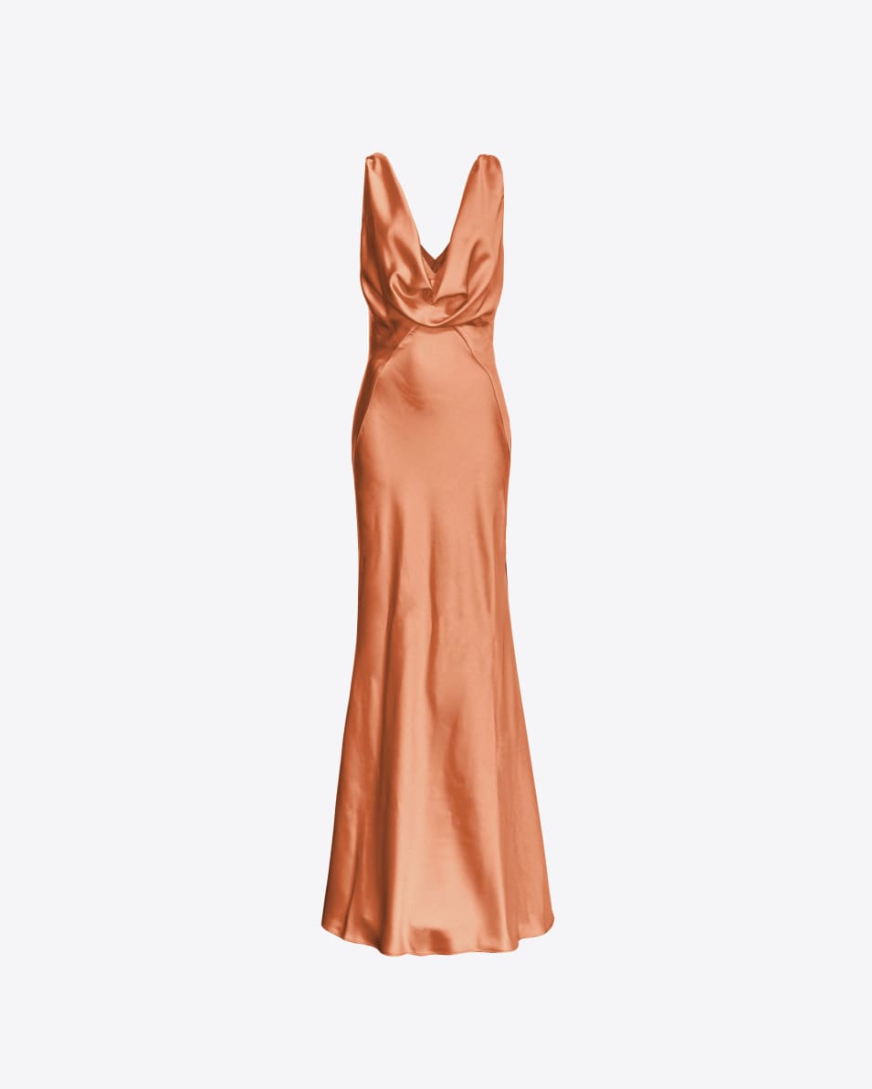 Pinko Langes Kleid aus strukturiertem Satin