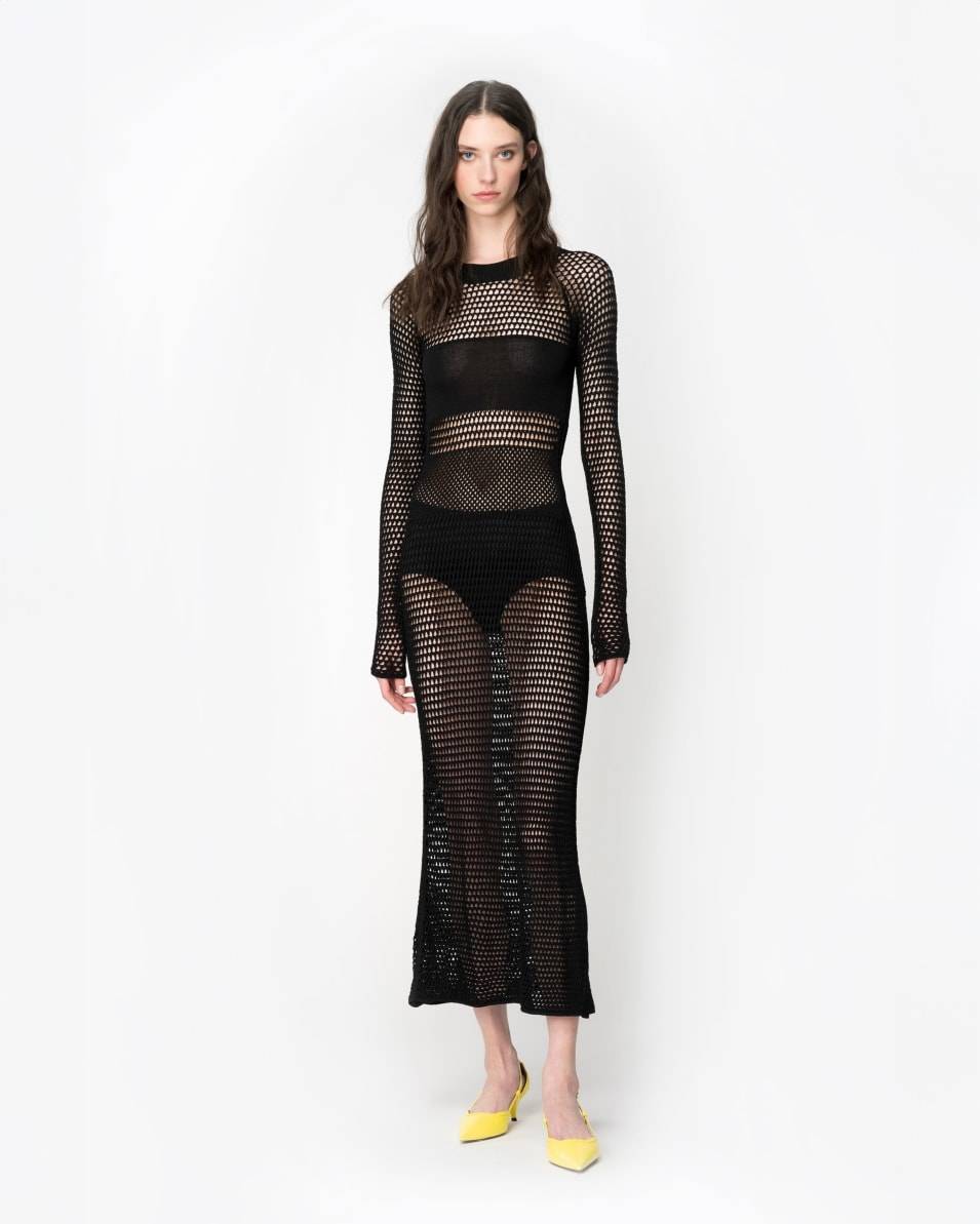Pinko Langes Kleid Netzgewebe