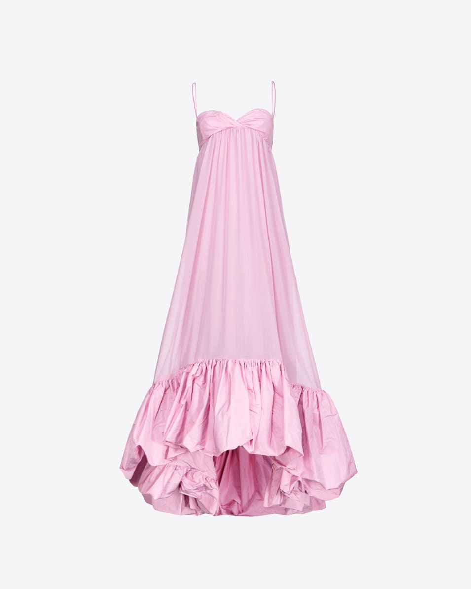 Pinko Langes Kleid schmale Träger mit Volant