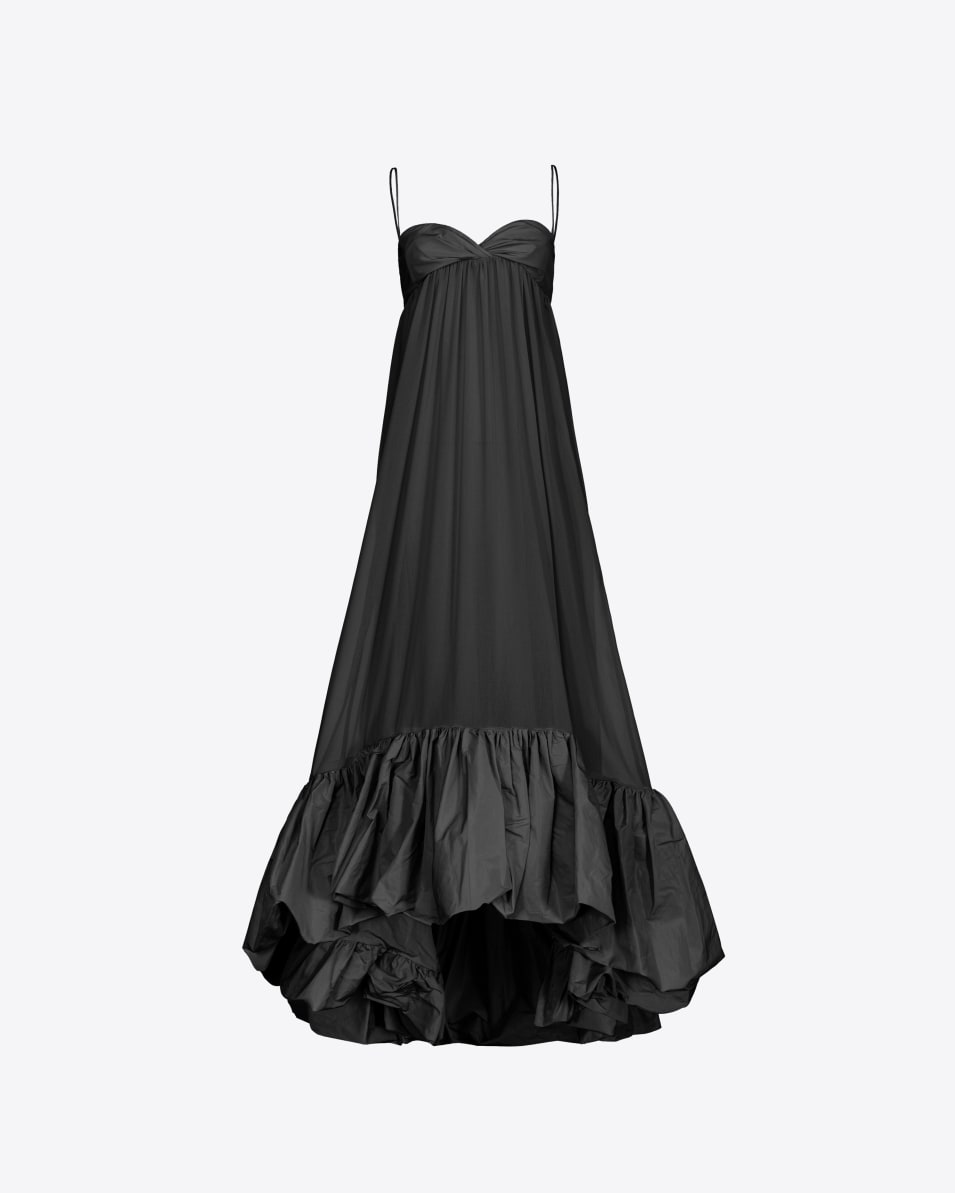 Pinko Langes Kleid schmale Träger mit Volant