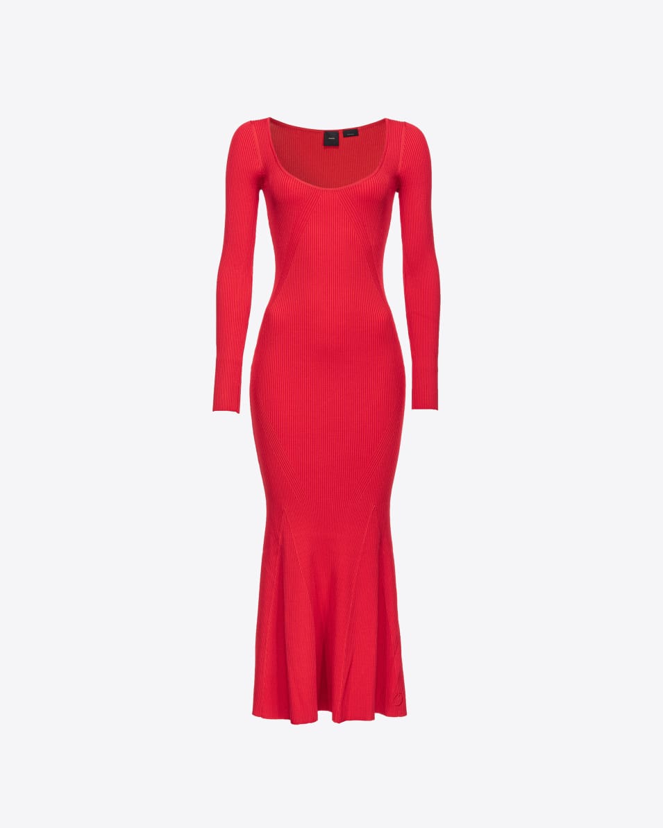 Pinko Langes Strickkleid gerippt