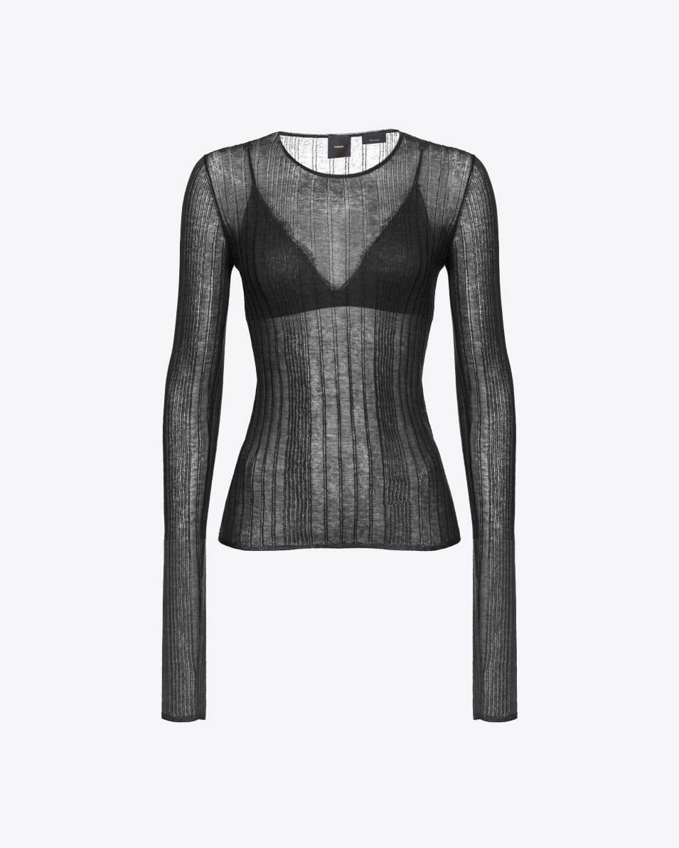 Pinko Leicht durchsichtiger Pullover gerippt