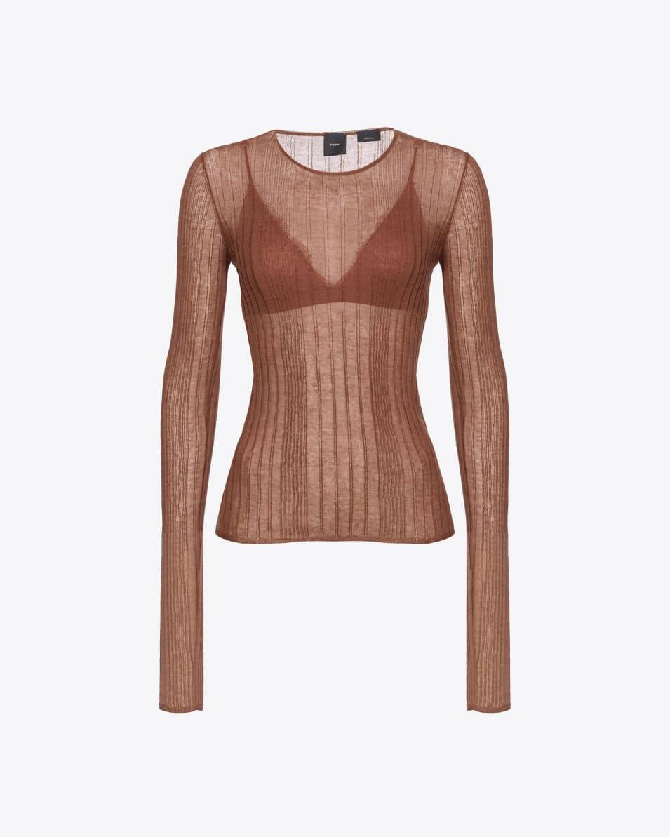 Pinko Leicht durchsichtiger Pullover gerippt