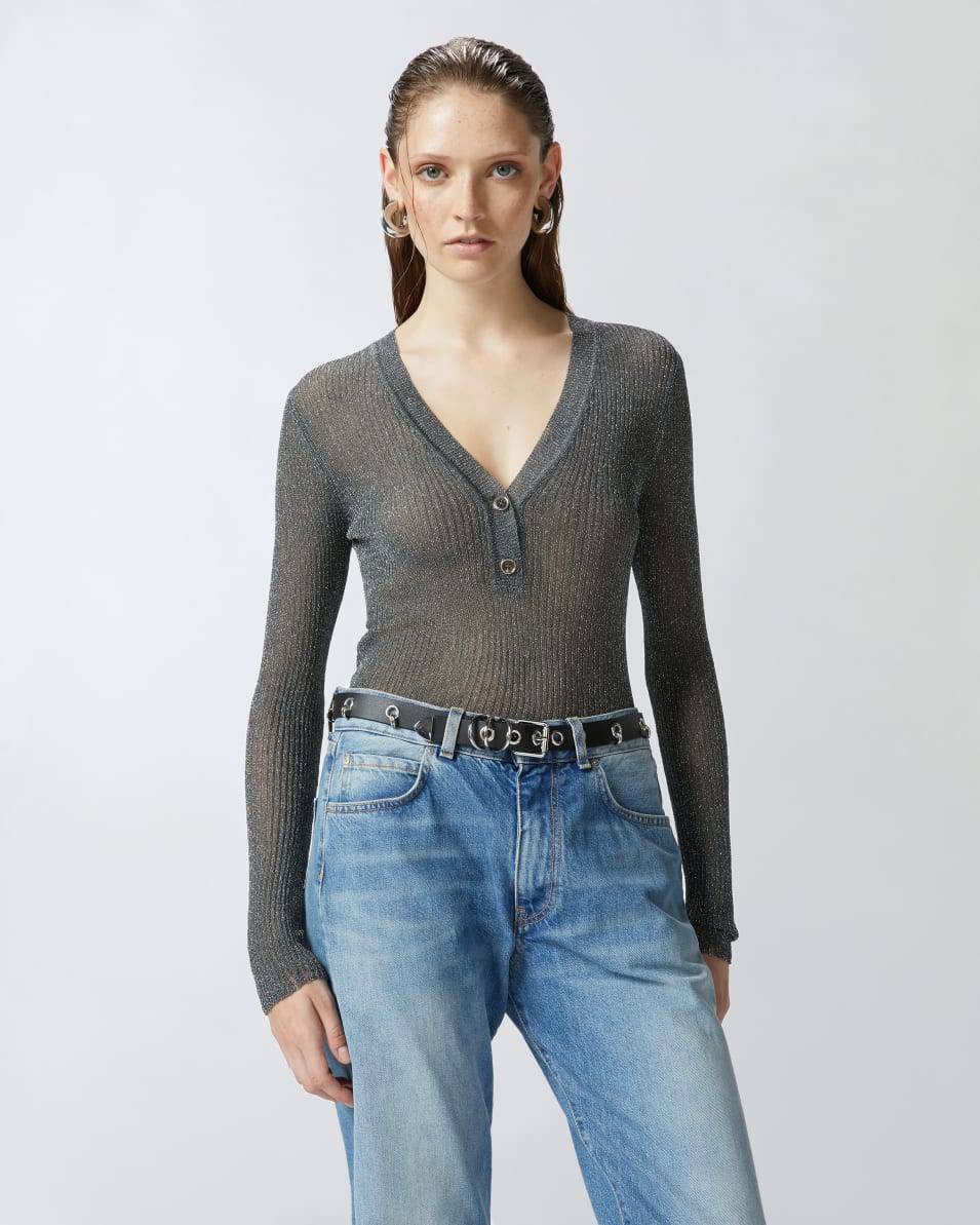 Pinko Leichter Langarmpullover Im Rippstrick