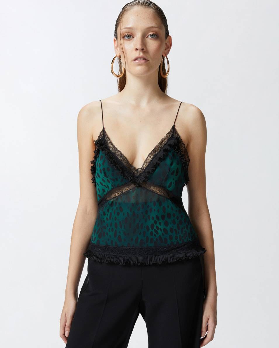 Pinko Leichtes Top Mit Flecken-Print Und Spitze