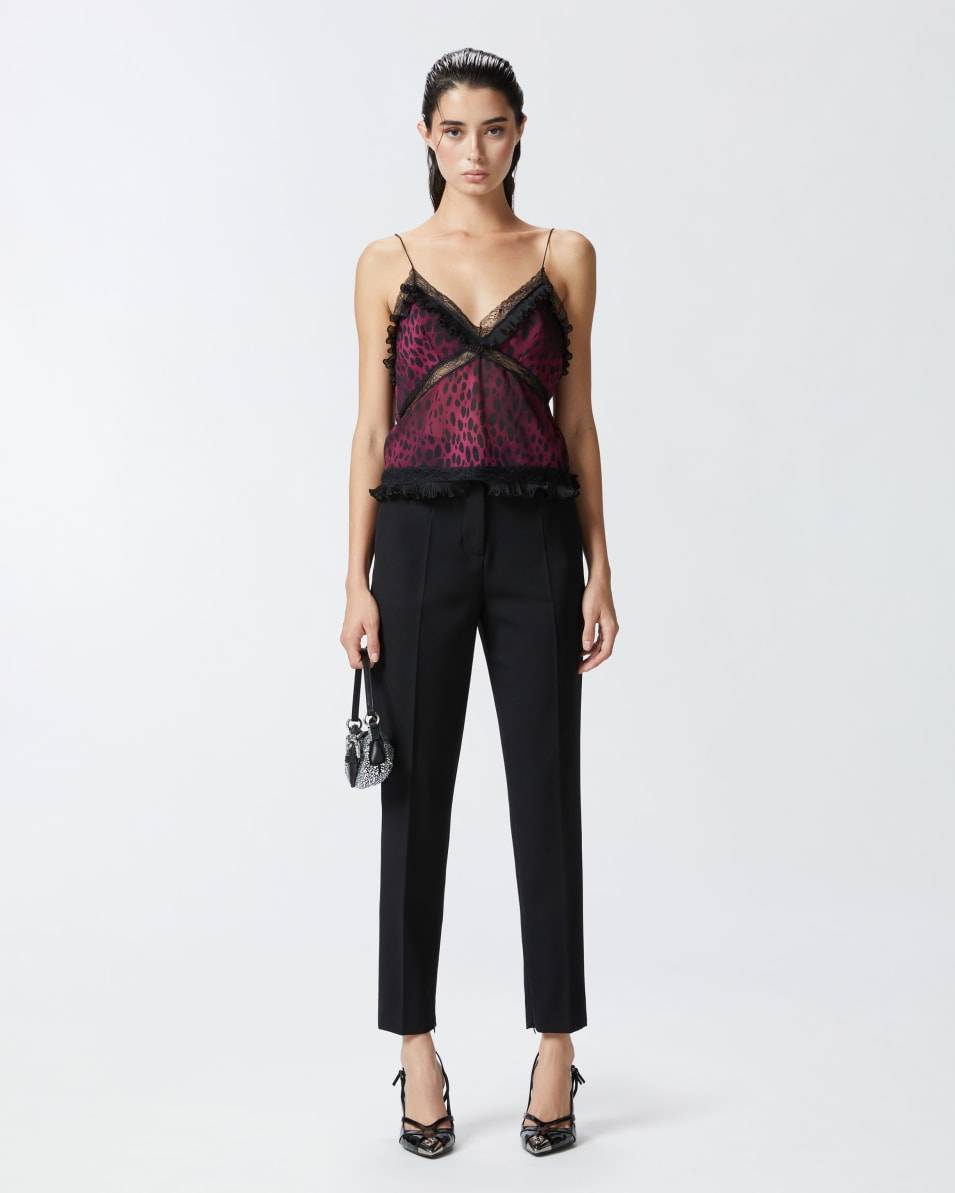 Pinko Leichtes Top Mit Flecken-Print Und Spitze