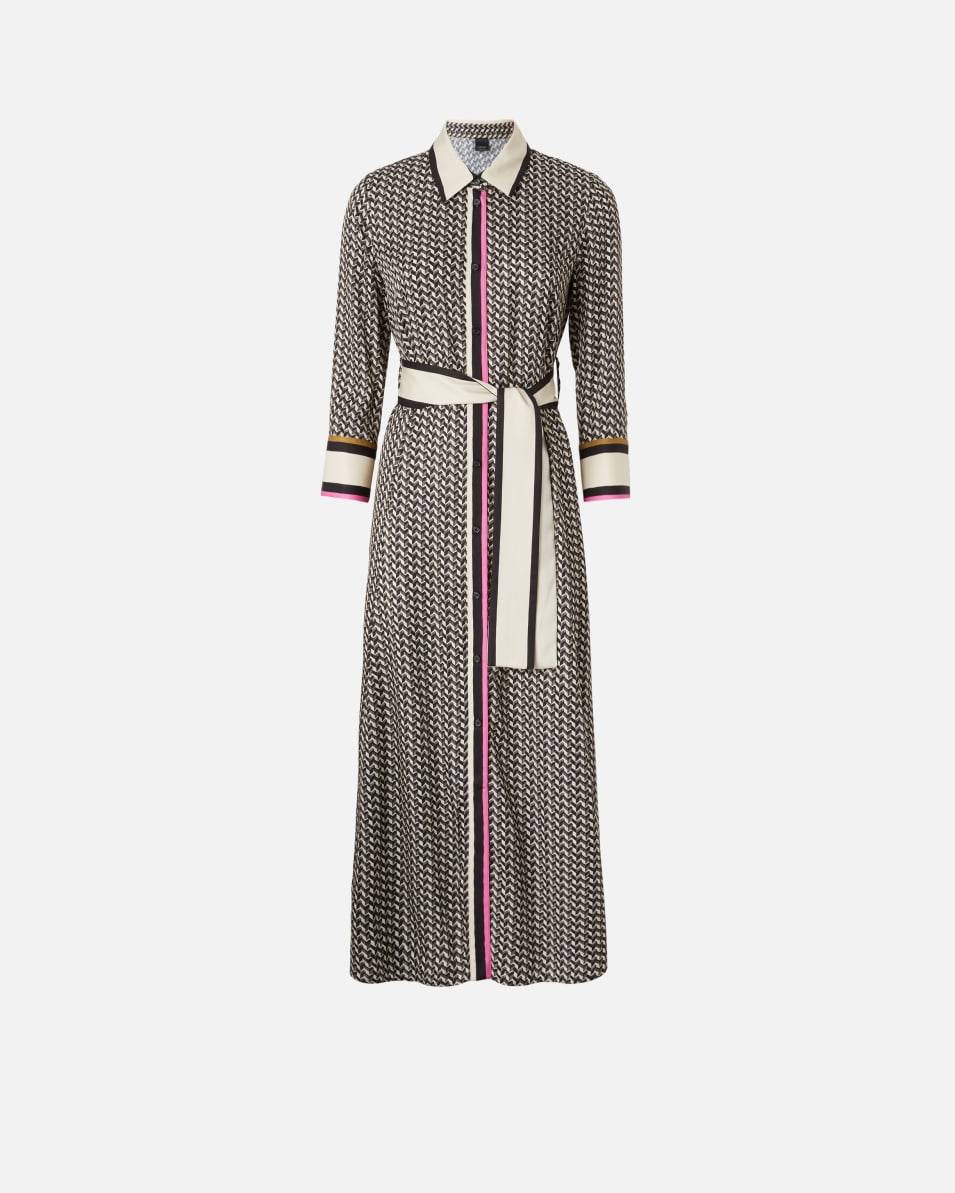 Pinko Long shirt dress with scarf print