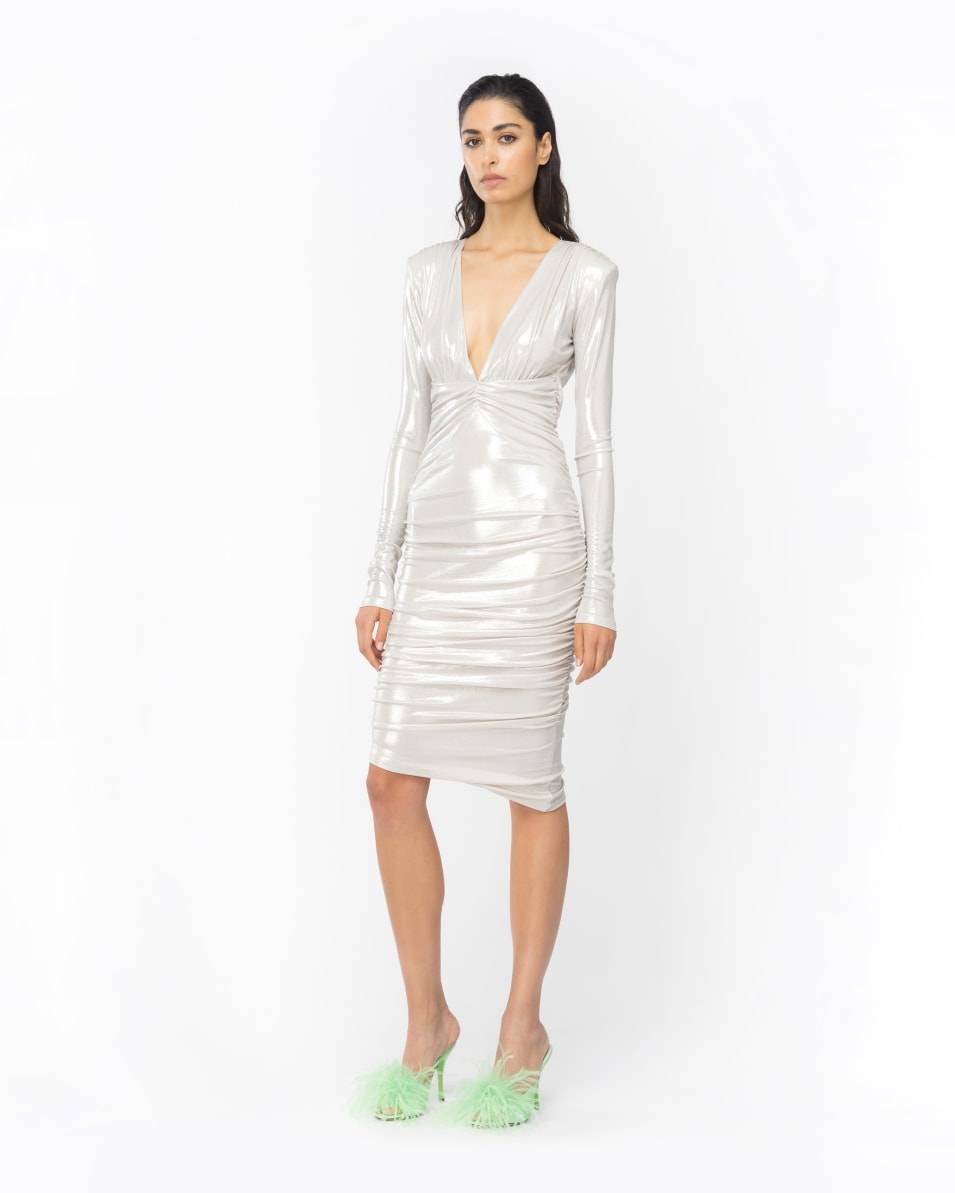 Pinko Longuette-Kleid Aus Metallic-Jersey