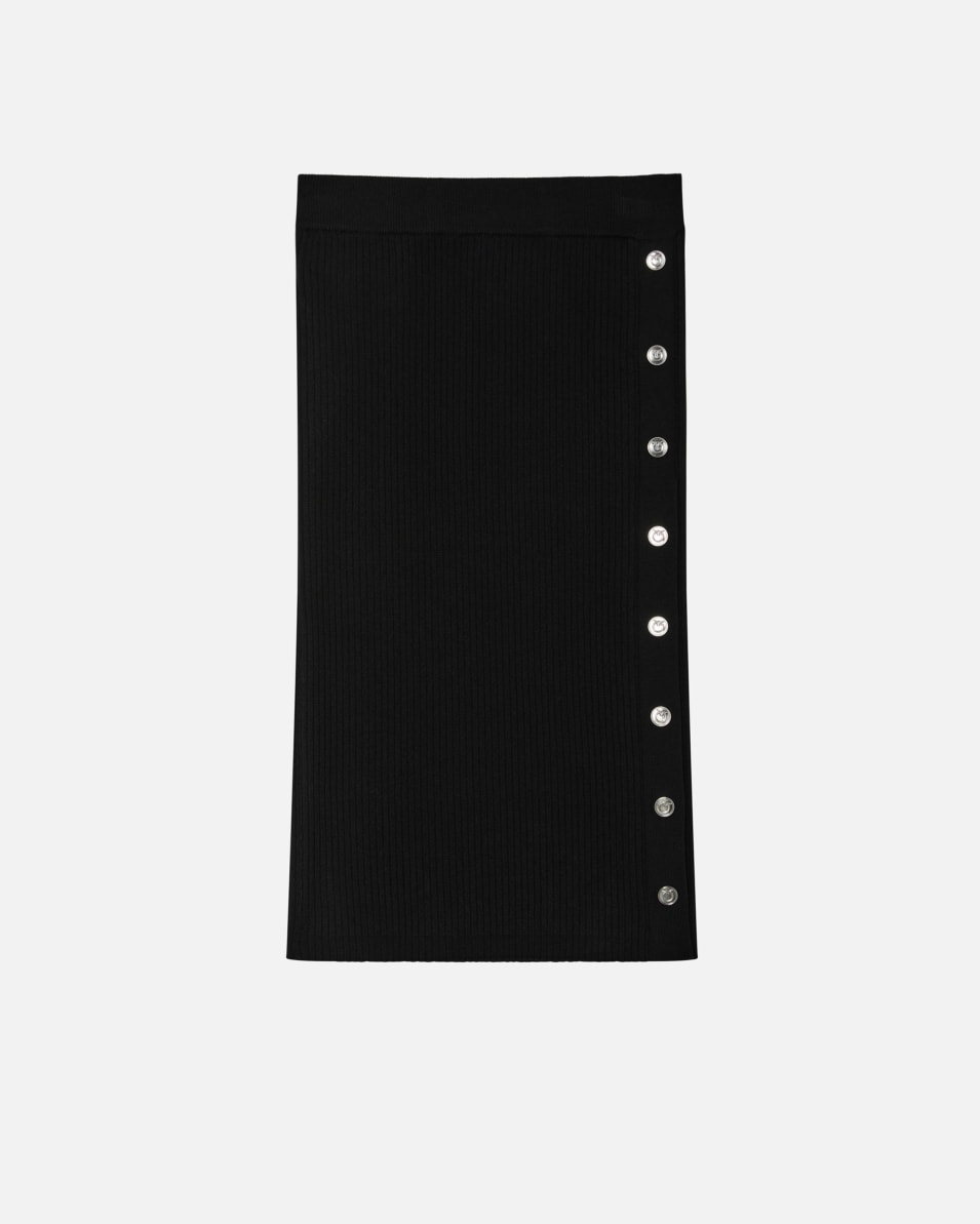 Pinko Longuette-Rippstrickrock mit Knöpfen