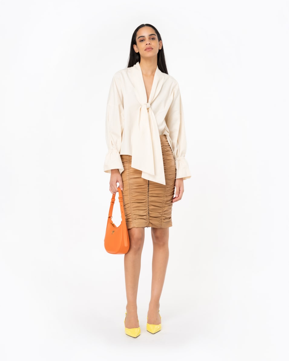 Pinko Longuette-Rock Aus Gerafftem Nappaleder