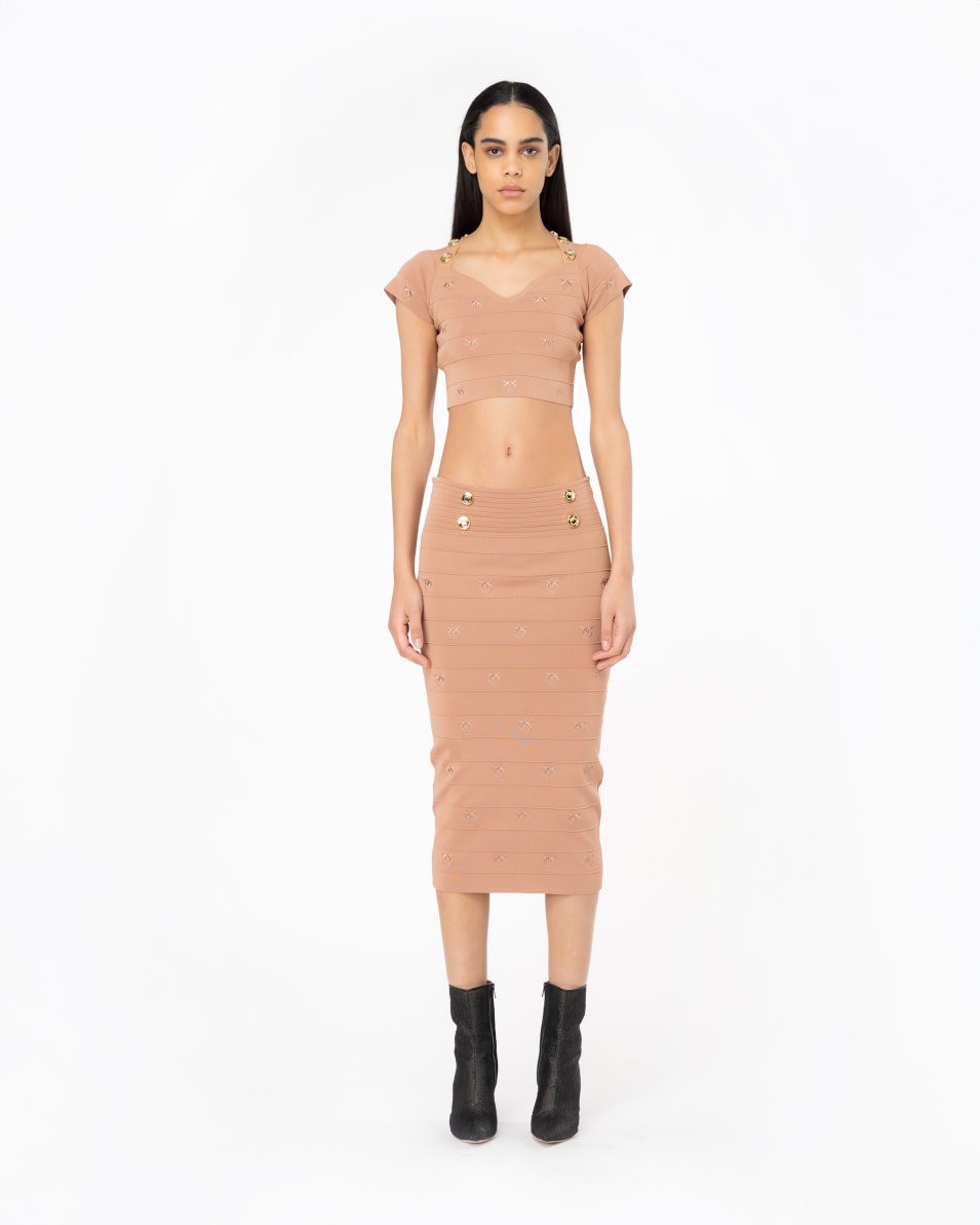 Pinko Longuette-Rock Love Birds-Jacquard