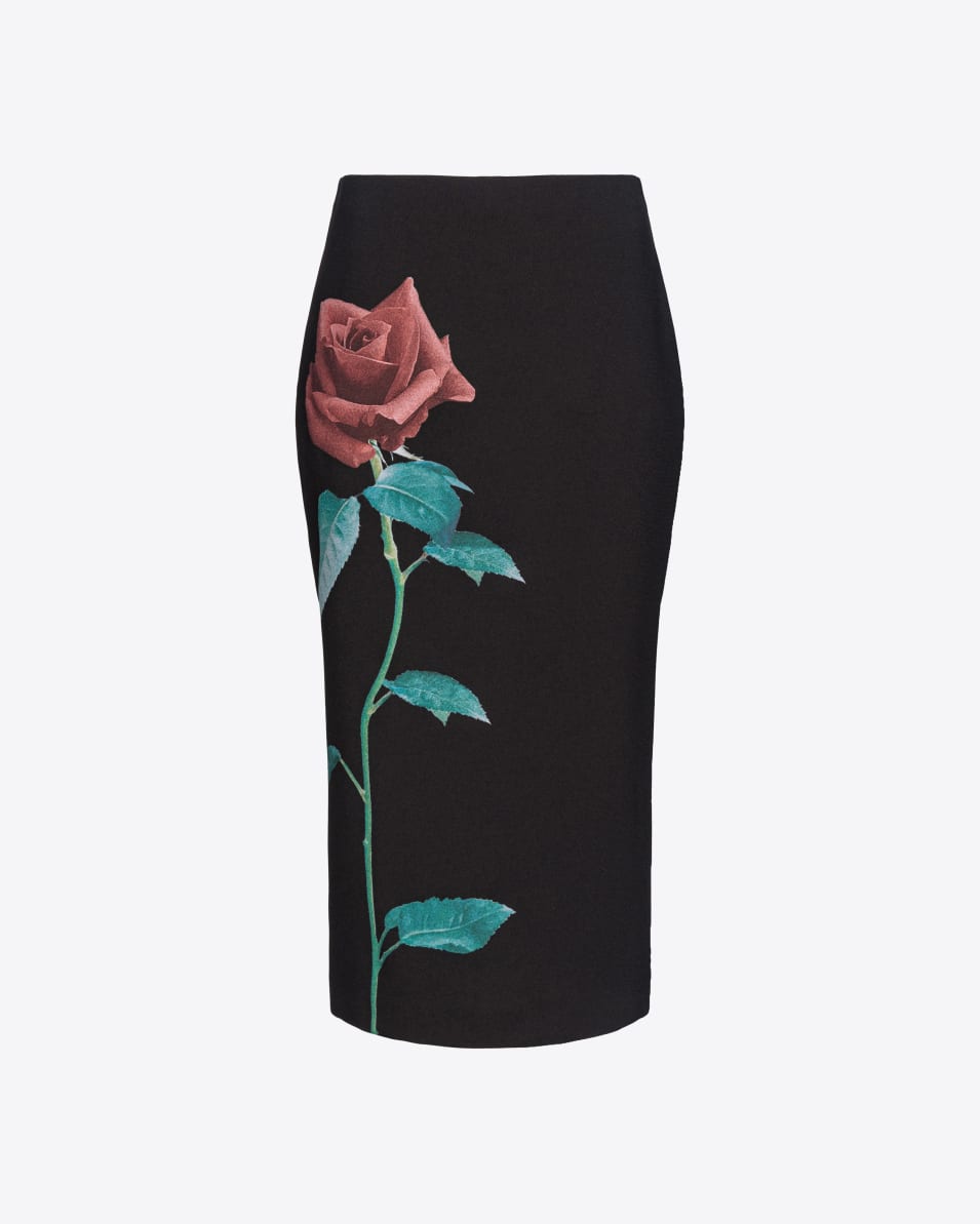 Pinko Longuette-Rock Mit Rosen-Print