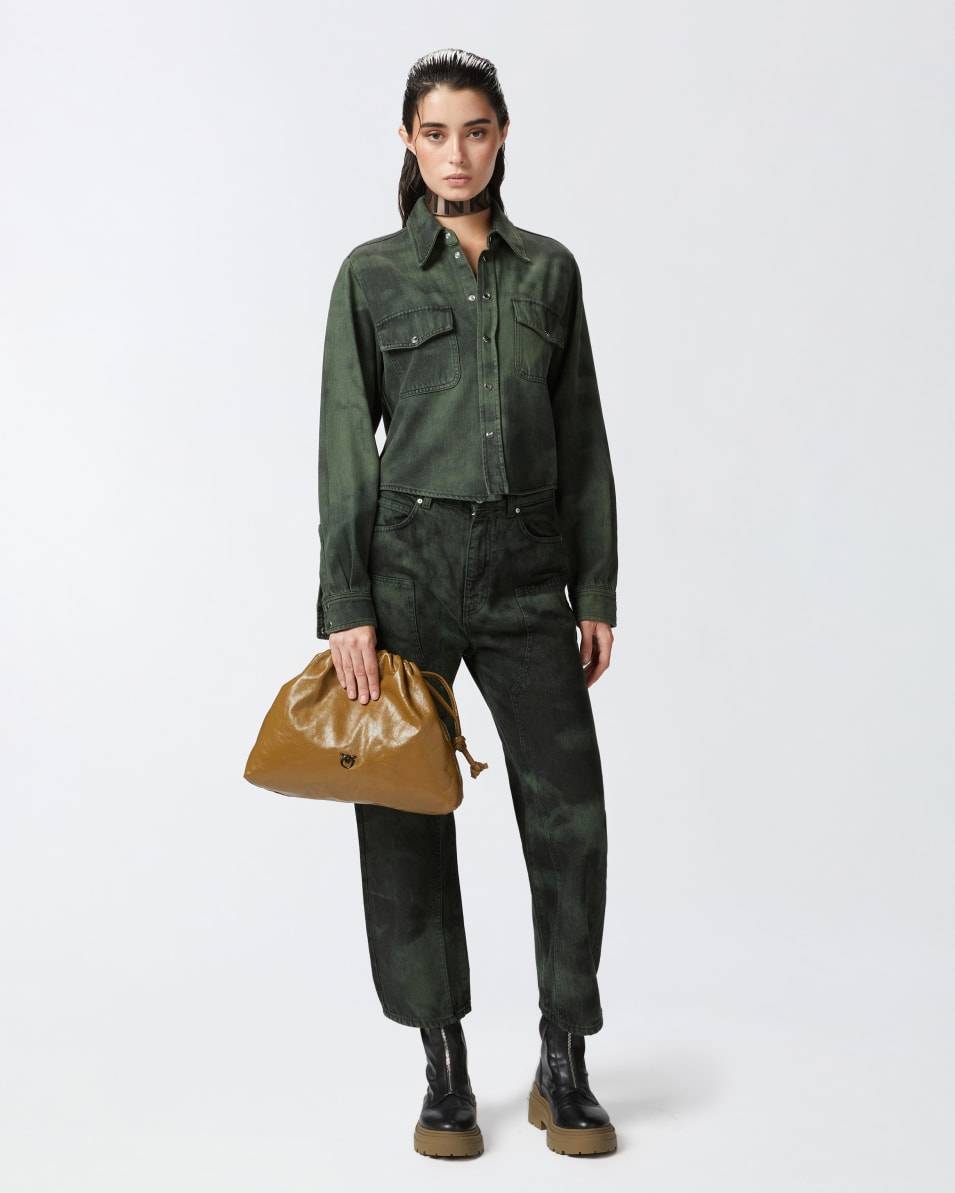 Pinko Loose-Jeans Aus Black Spotted Denim