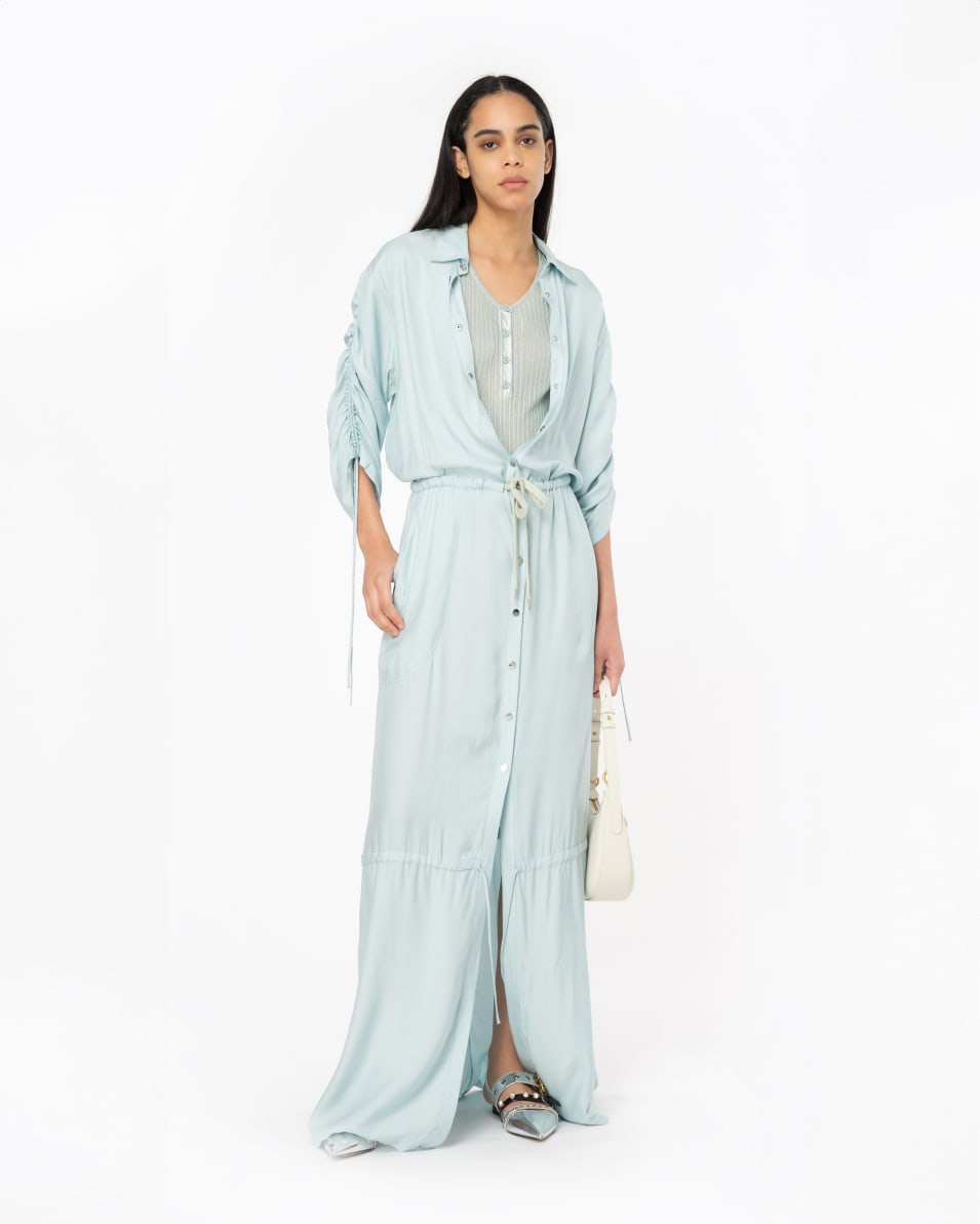 Pinko Maxi-Hemdblusenkleid Aus Viskosetwill