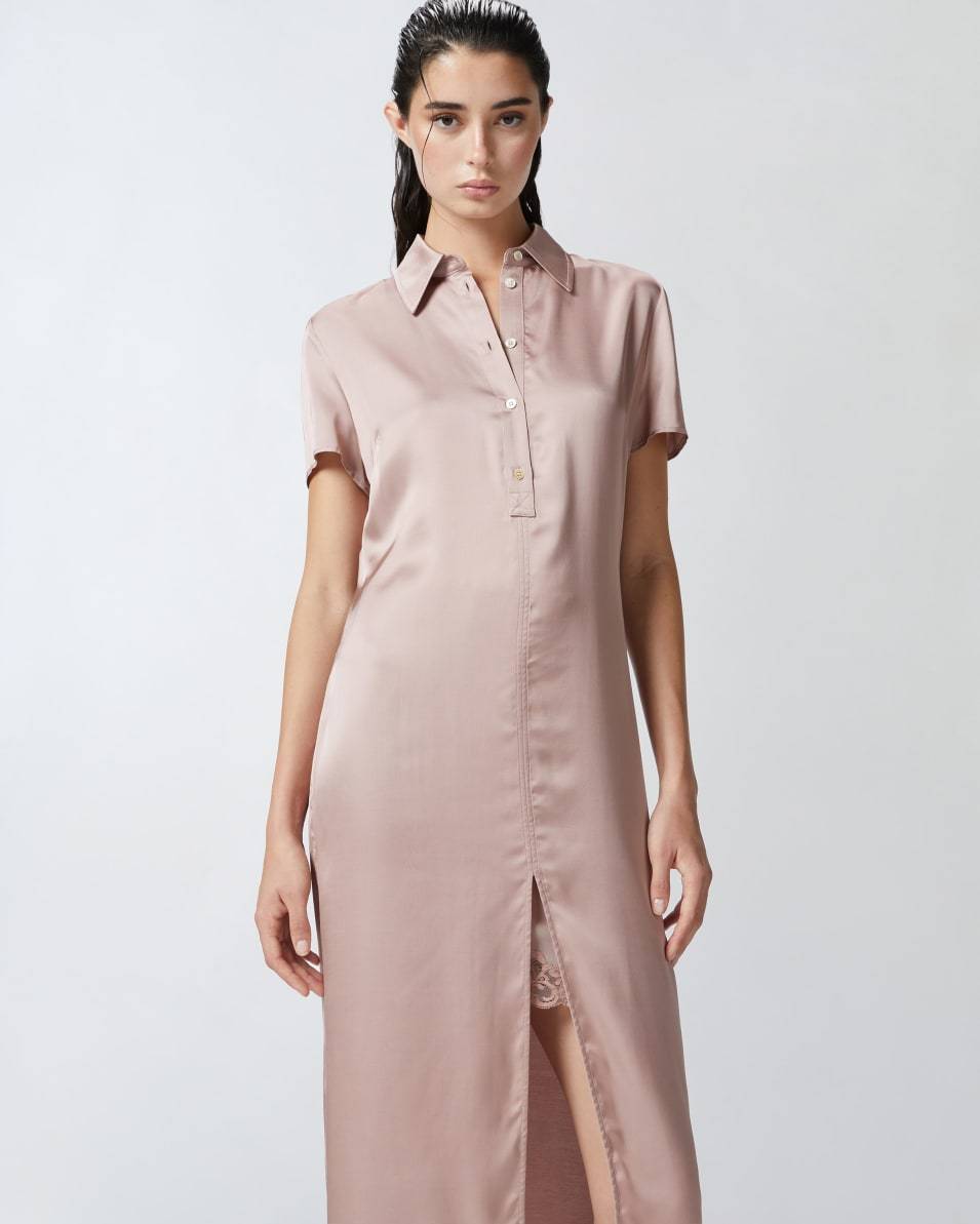 Pinko Midi-Polokleid Aus Gewaschenem Satin