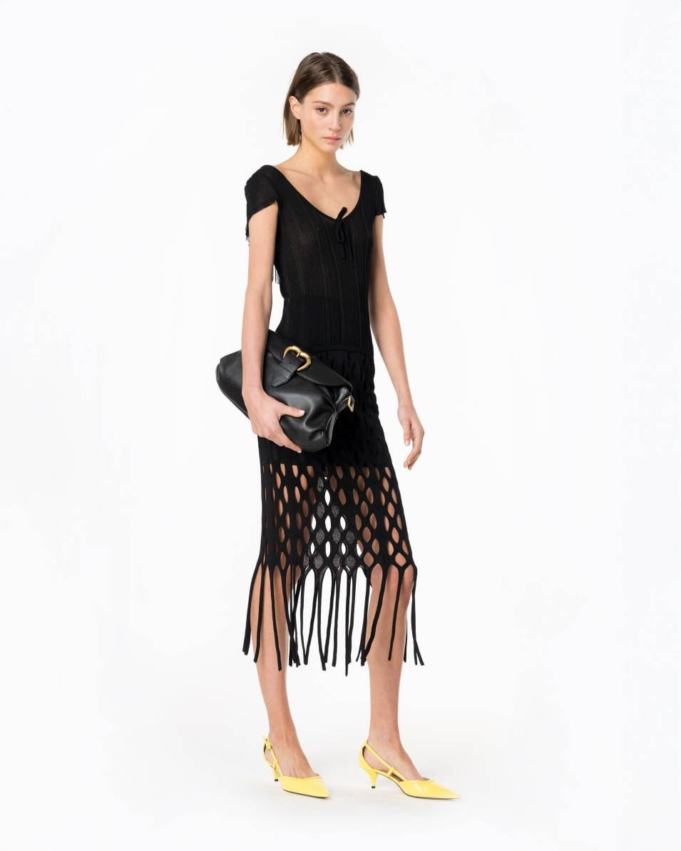 Pinko Midi-Rock In Netzoptik Mit Fransen