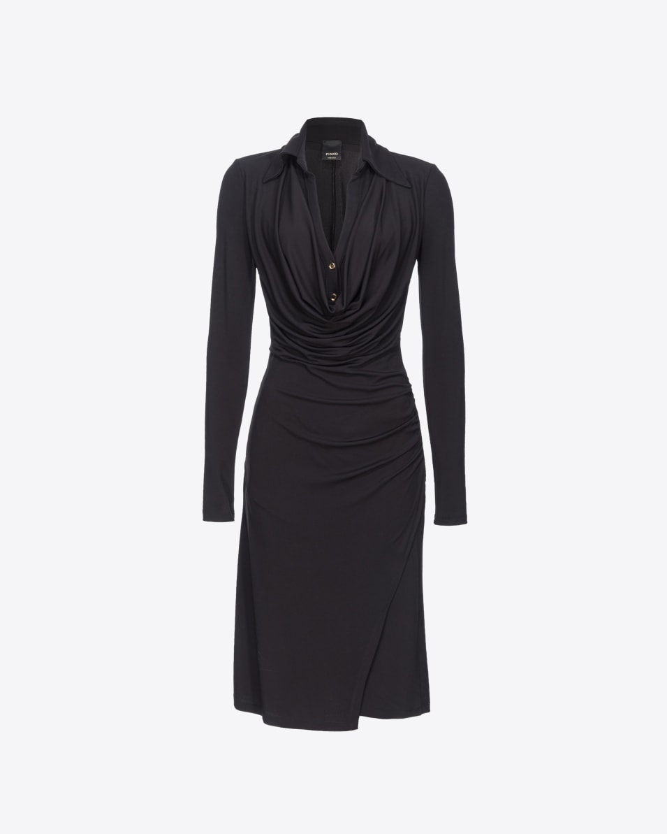 Pinko Midikleid Interlock mit Raffungen