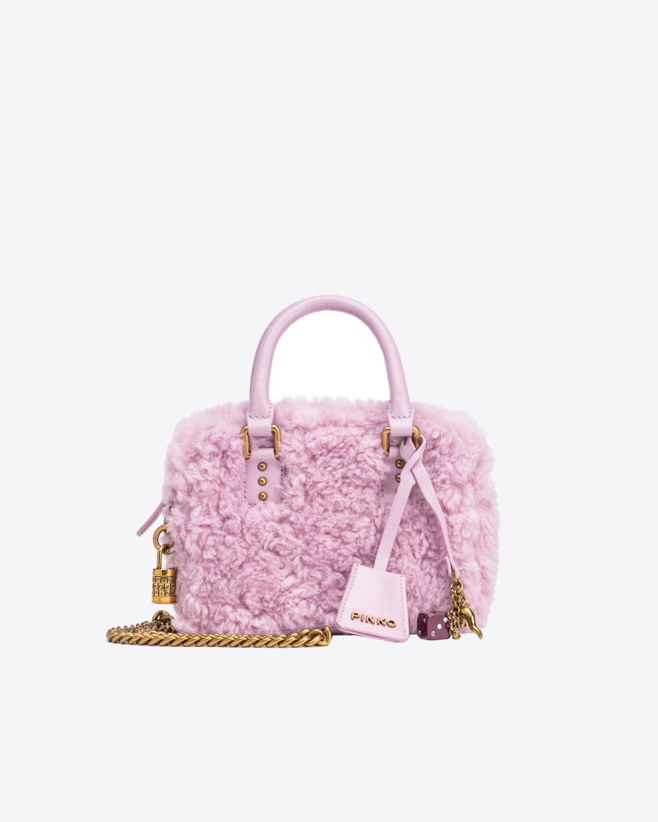 Pinko Mini Bowling Bag Kunstfell