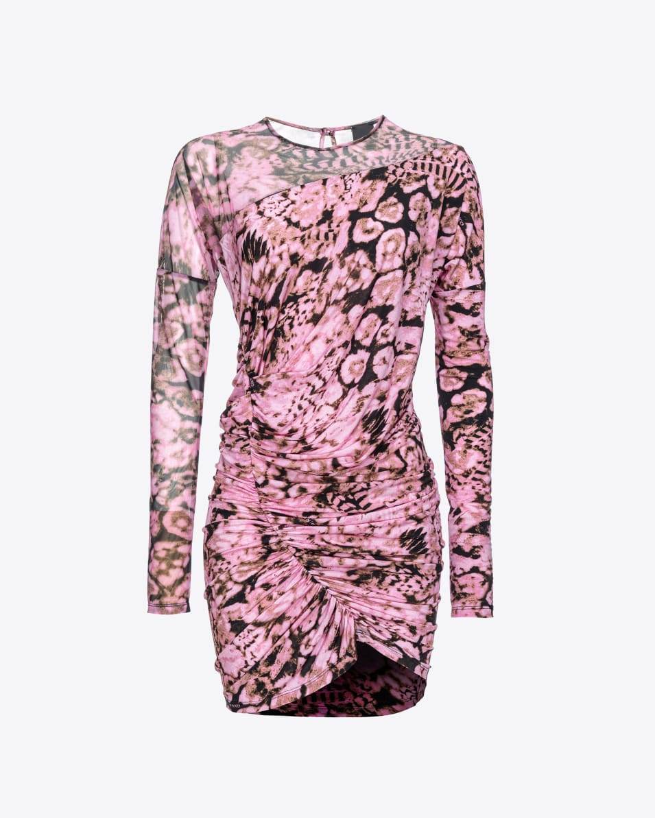 Pinko Minikleid aus Jersey und Tüll Coral Scanner