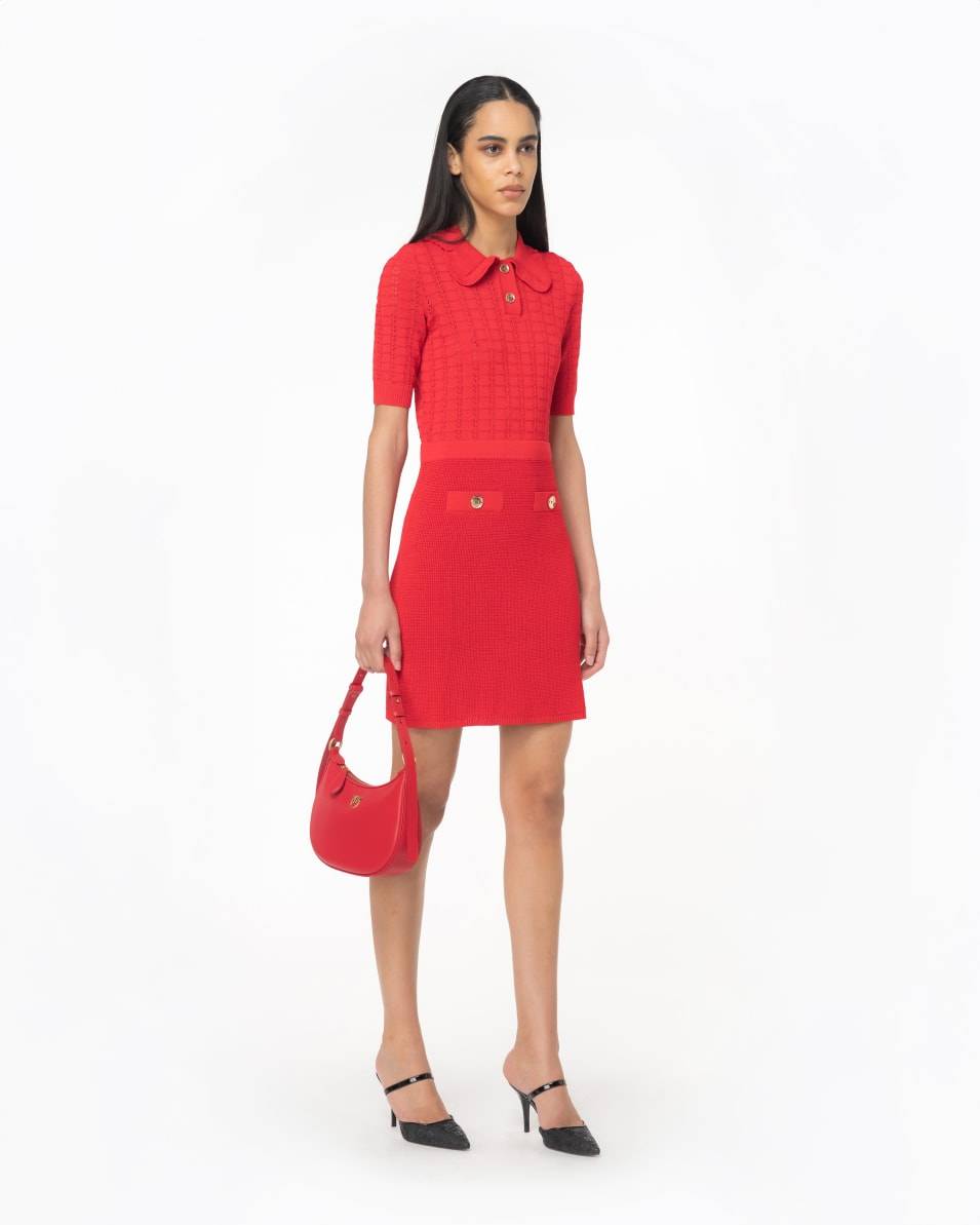 Pinko Minikleid Aus Strick Mit Fächermuster